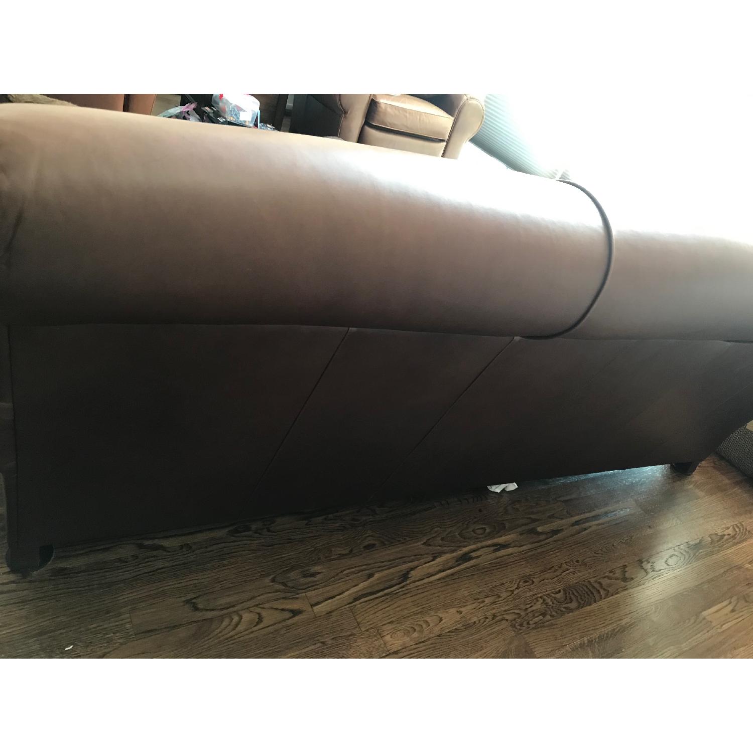 Pottery Barn Leather Sofa in Dark Brown - image-2