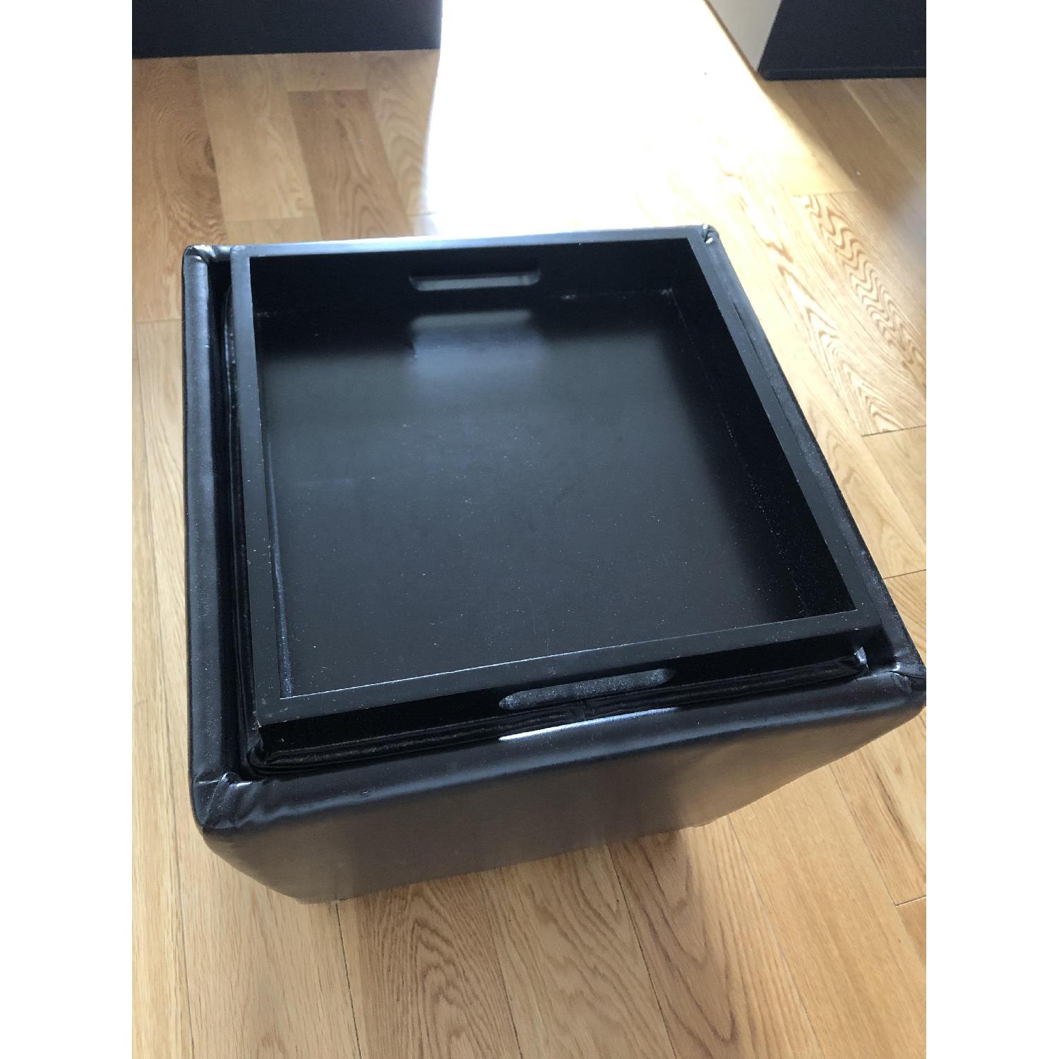 ikea Faux Leather Small Storage Ottoman - image-2