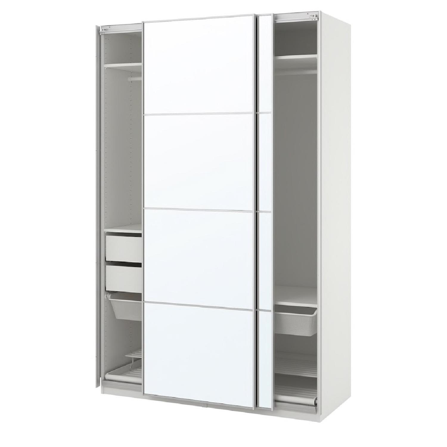 ikeaPAX Wardrobe, white, Auli mirror glass AptDeco