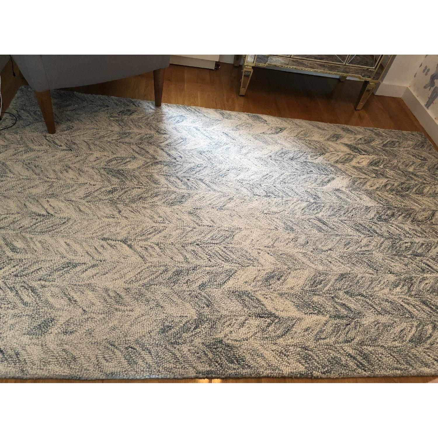 West Elm Vines Rug in Lagoon Blue + Rug Pad - image-3