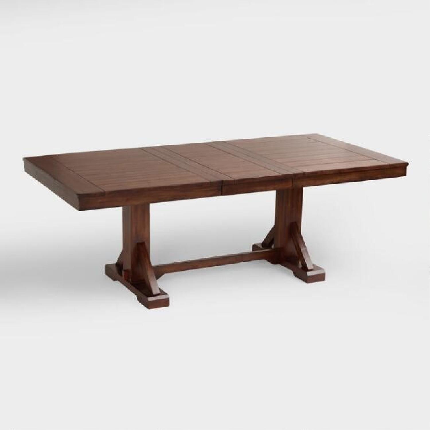 World Market Solid Wood Dining Table w/ 1 Bench + 2 Chairs AptDeco