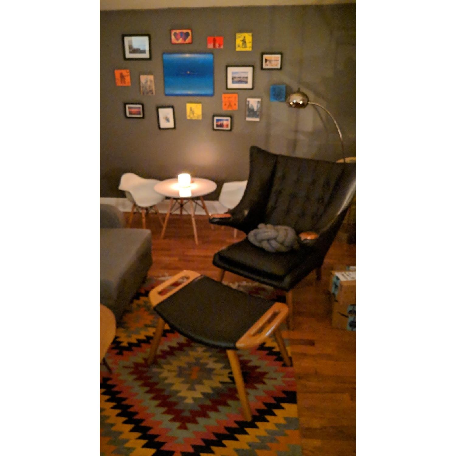 Hans Wegner Papa Bear Reproduction Chair & Ottoman - image-2