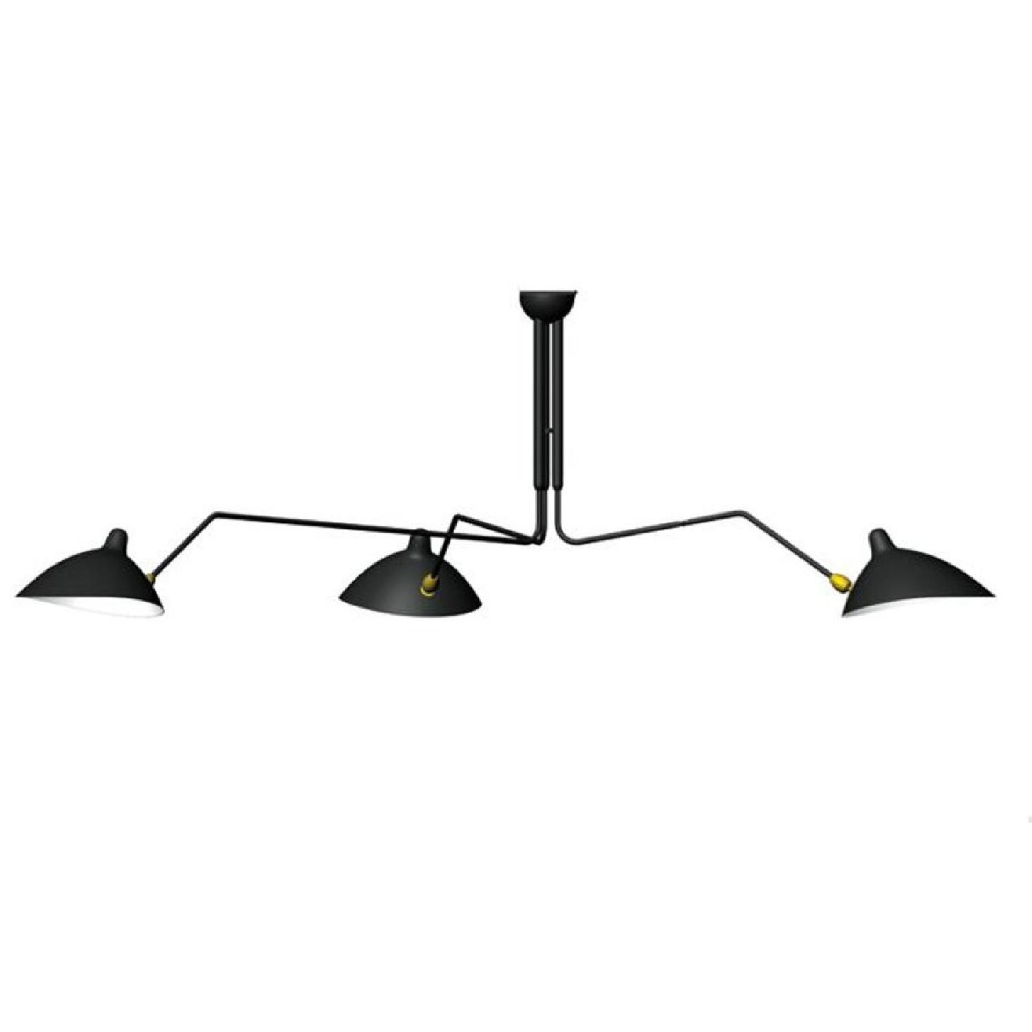 Serge Mouille 3 Arm Ceiling Lamp Aptdeco