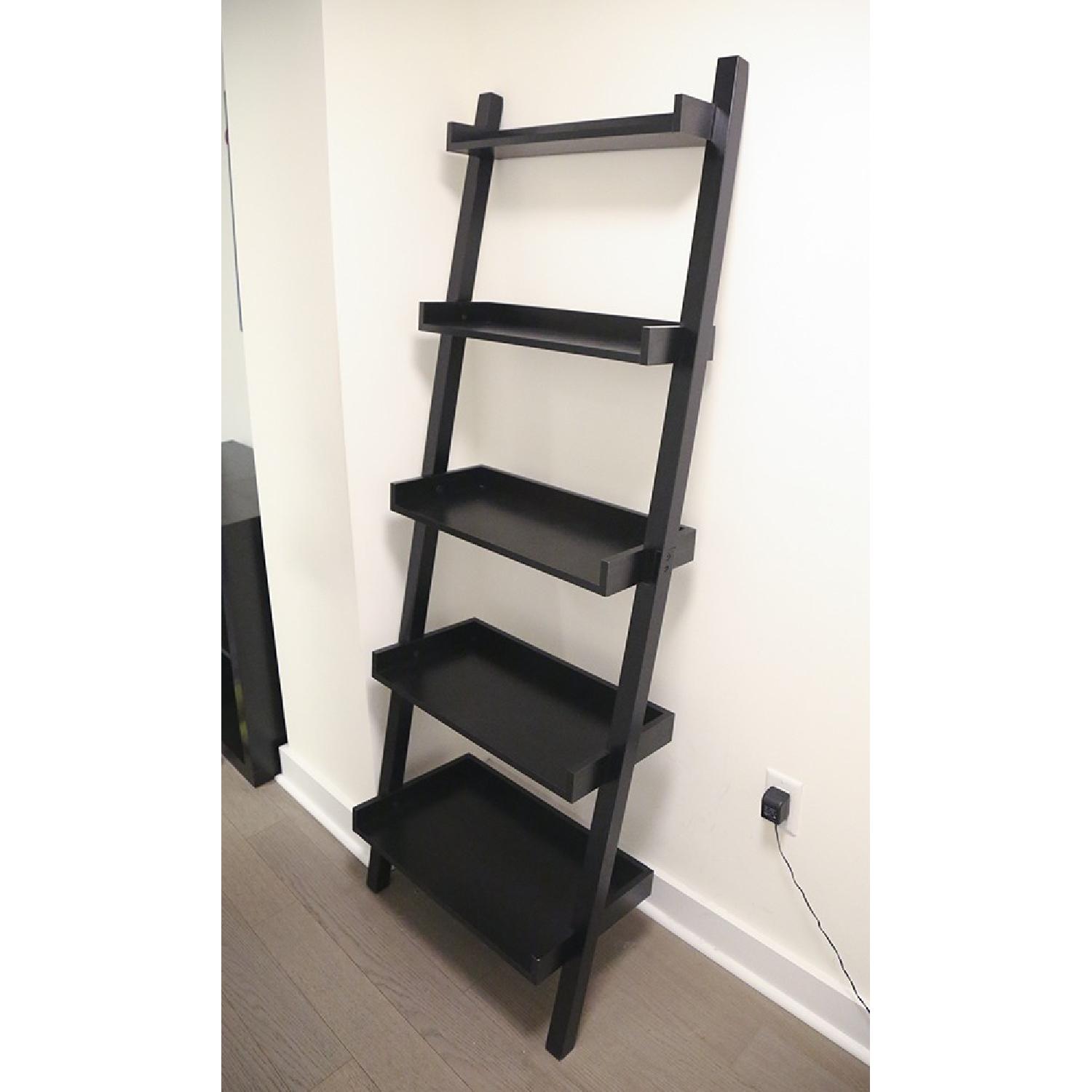 Container Store Java Linea Ladder Leaning Bookshelf - image-2