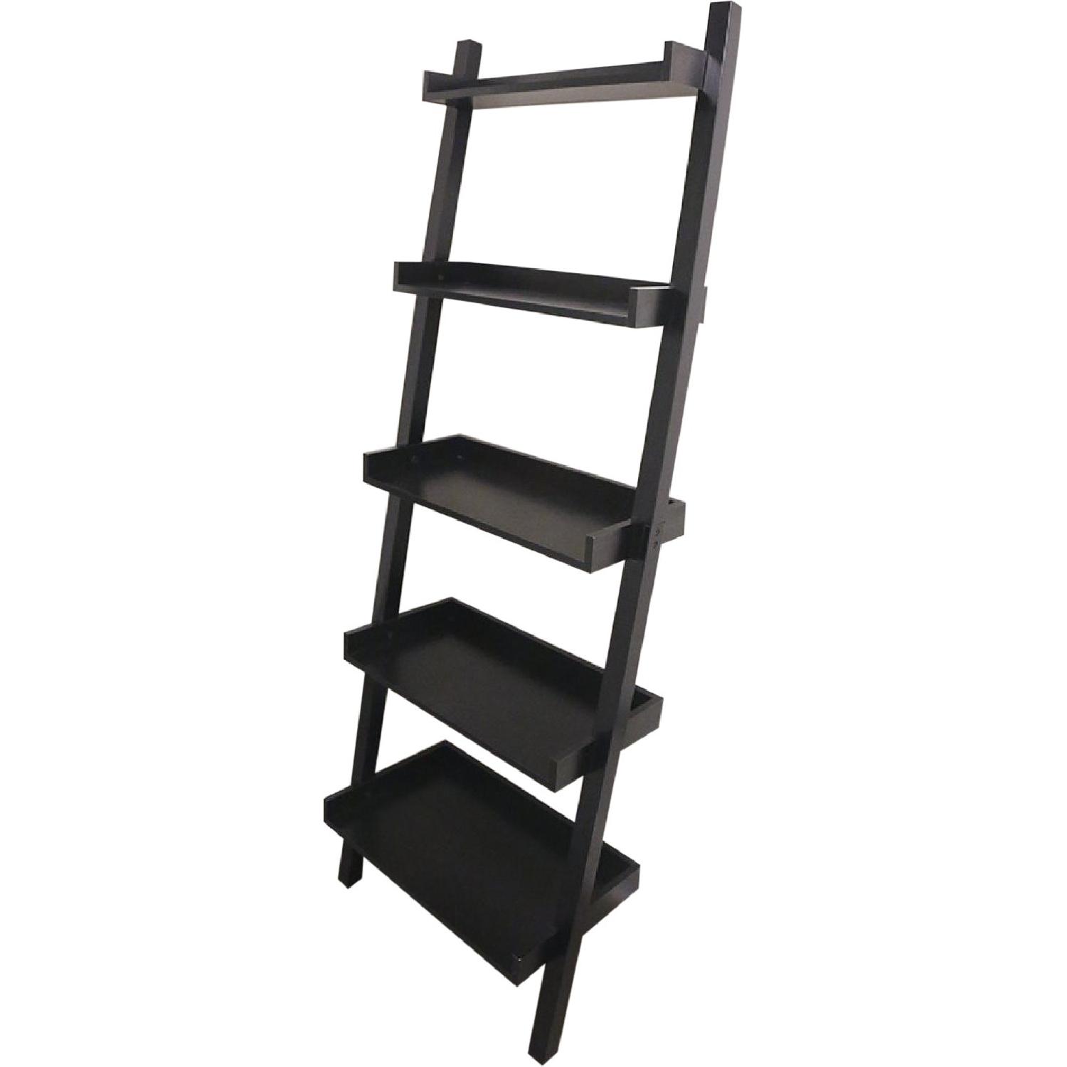 Container Store Java Linea Ladder Leaning Bookshelf - image-0