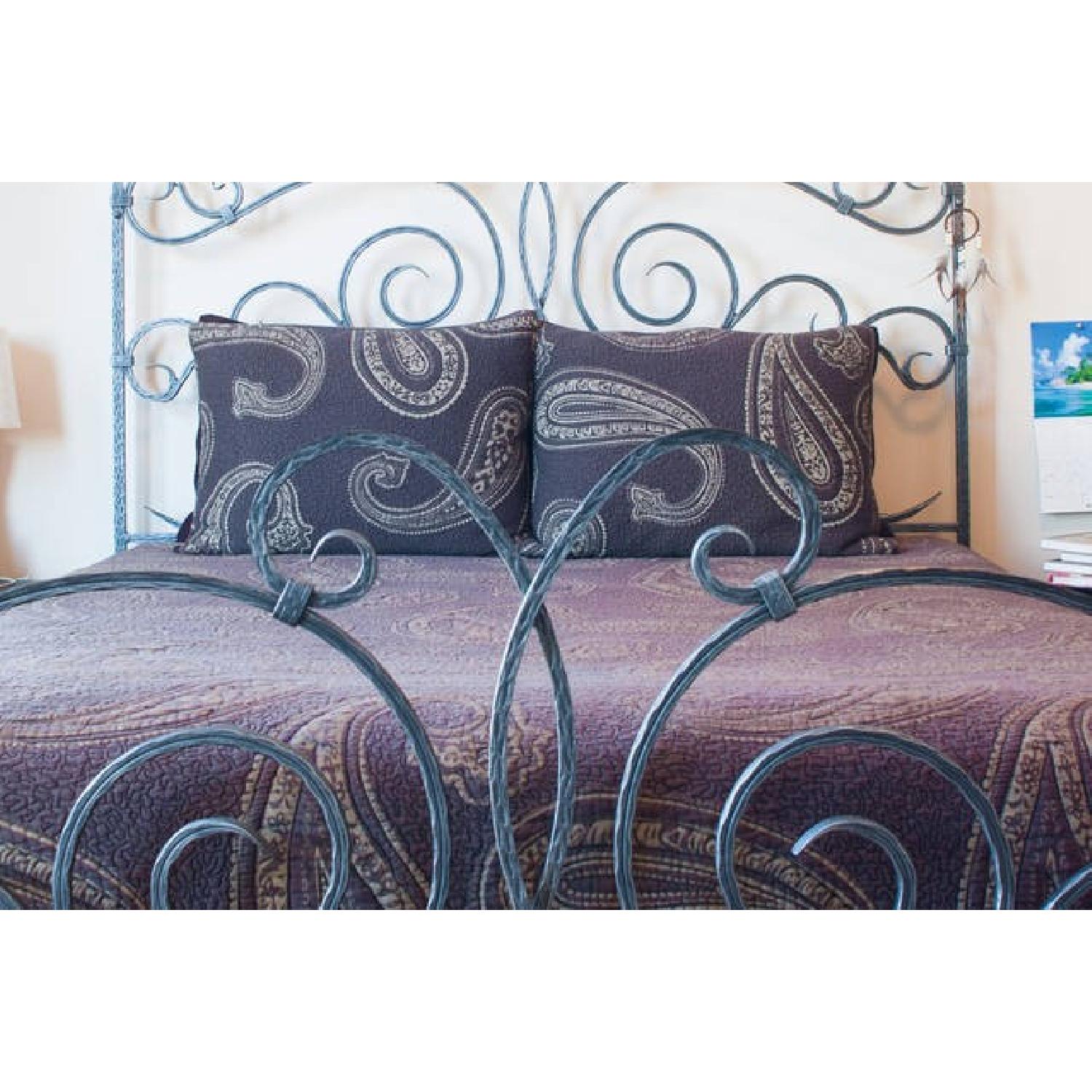 Claudio Rayes Solid Wrought Iron Queen Bed Frame AptDeco