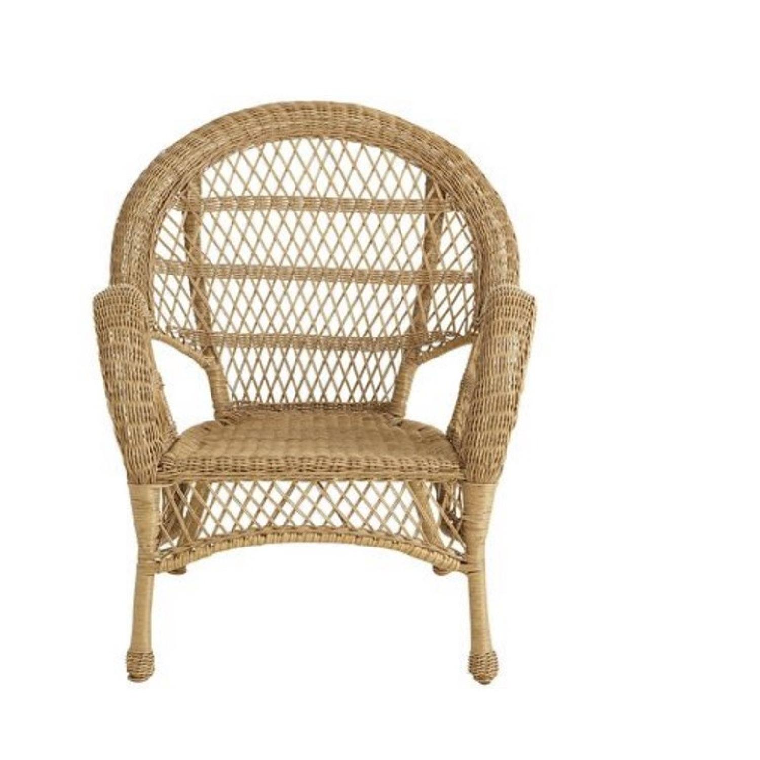 Pier 1 Santa Barbara Light Brown Wicker Armchair AptDeco