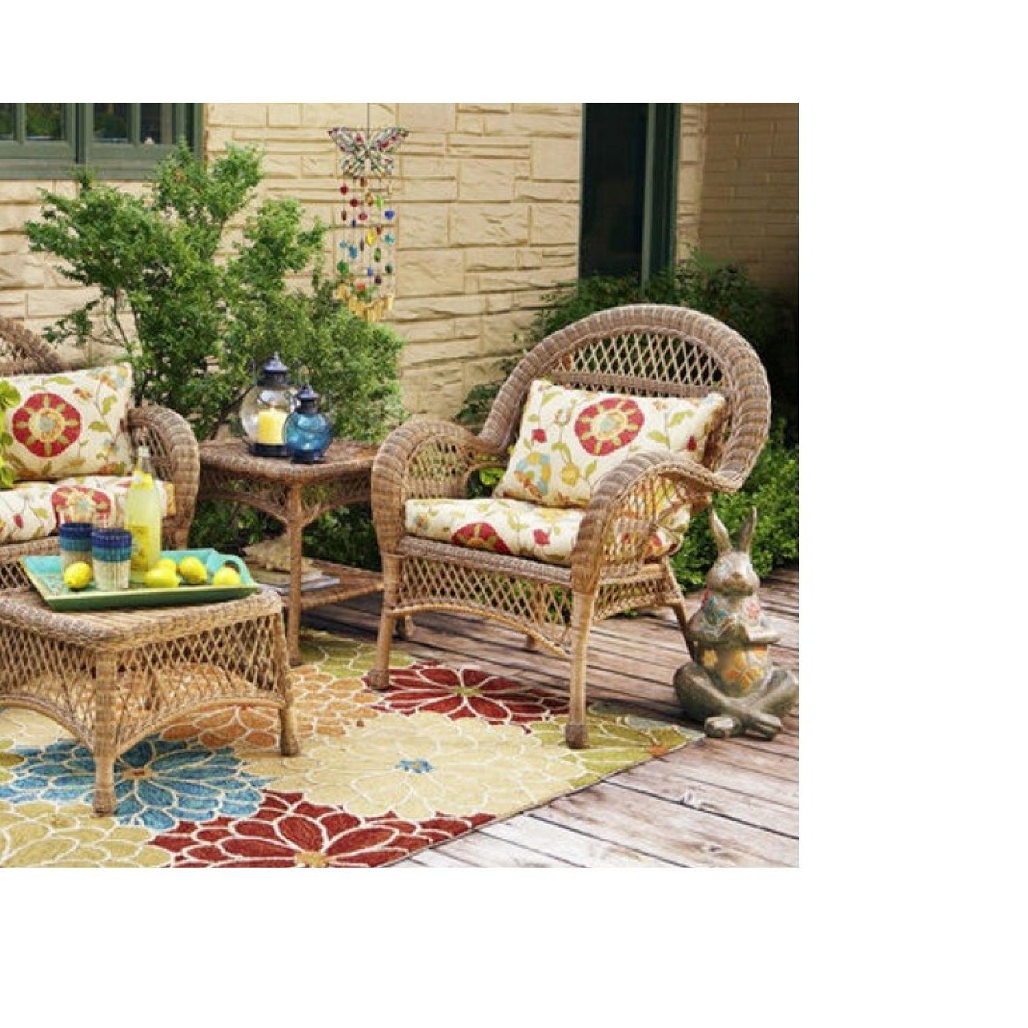 Pier 1 Santa Barbara Light Brown Wicker Armchair - image-4