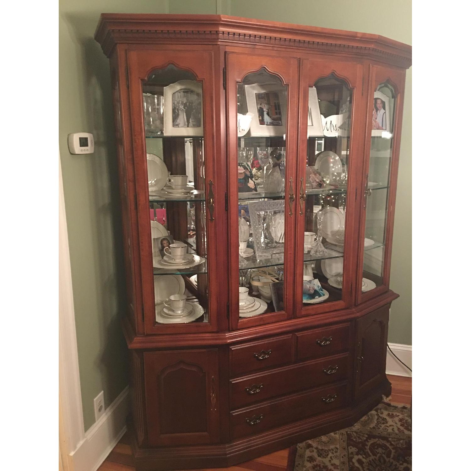 Simply Amish Cherry Wood China Cabinet - image-3