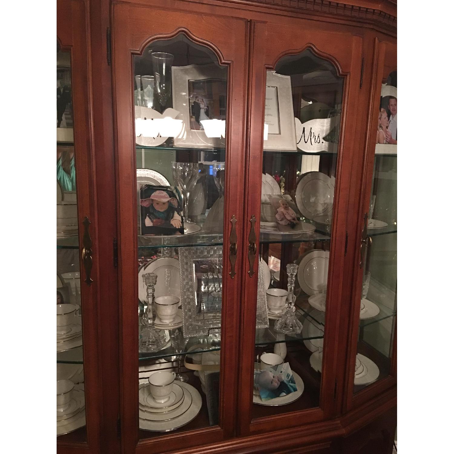 Simply Amish Cherry Wood China Cabinet - image-5