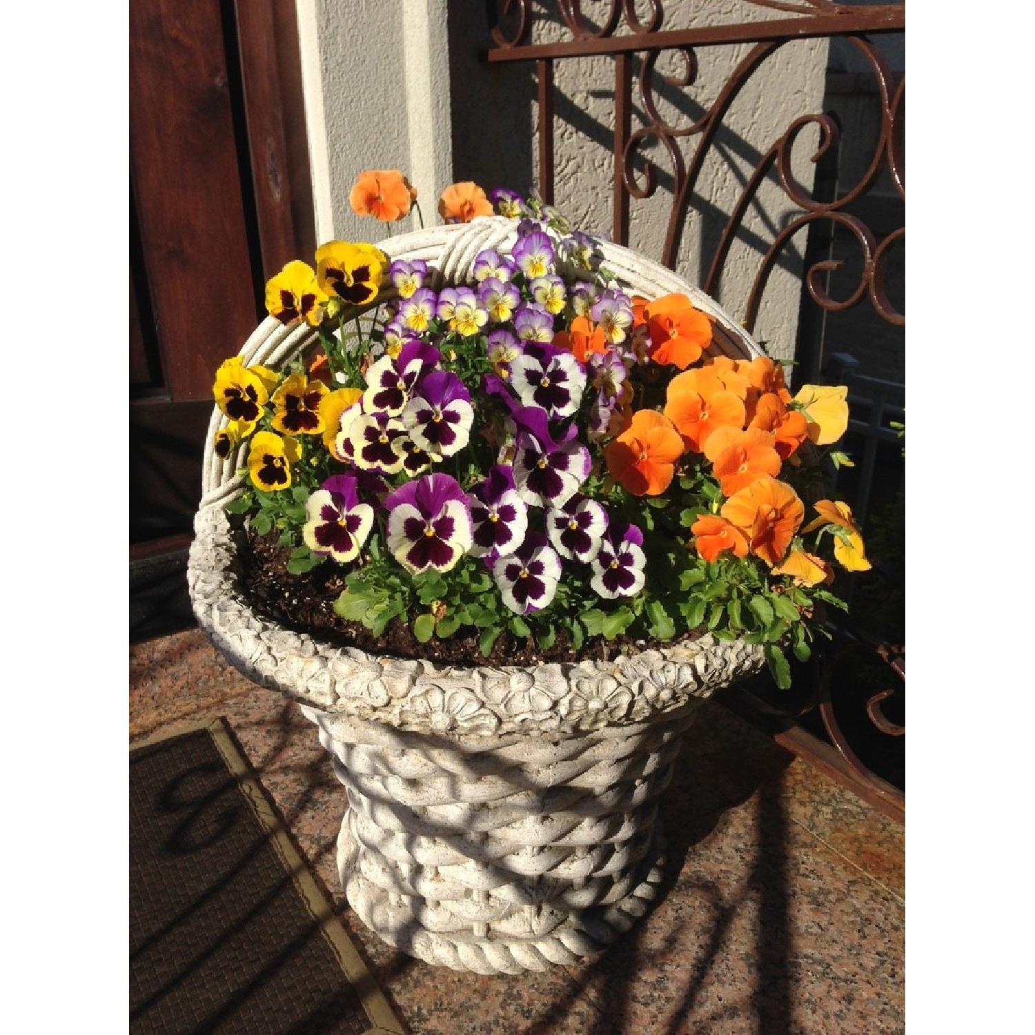 Cast Stone Basket/Planter AptDeco