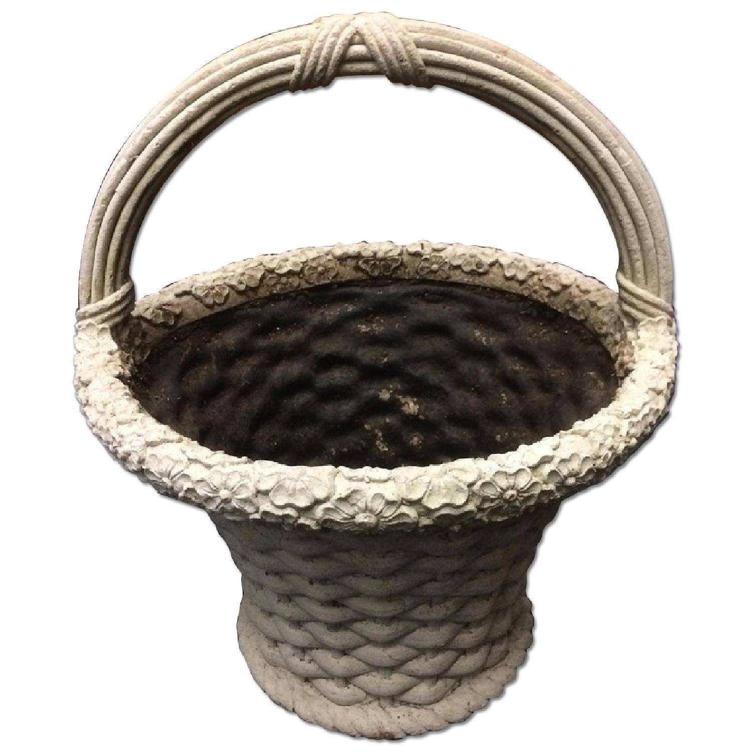 Cast Stone Basket/Planter AptDeco