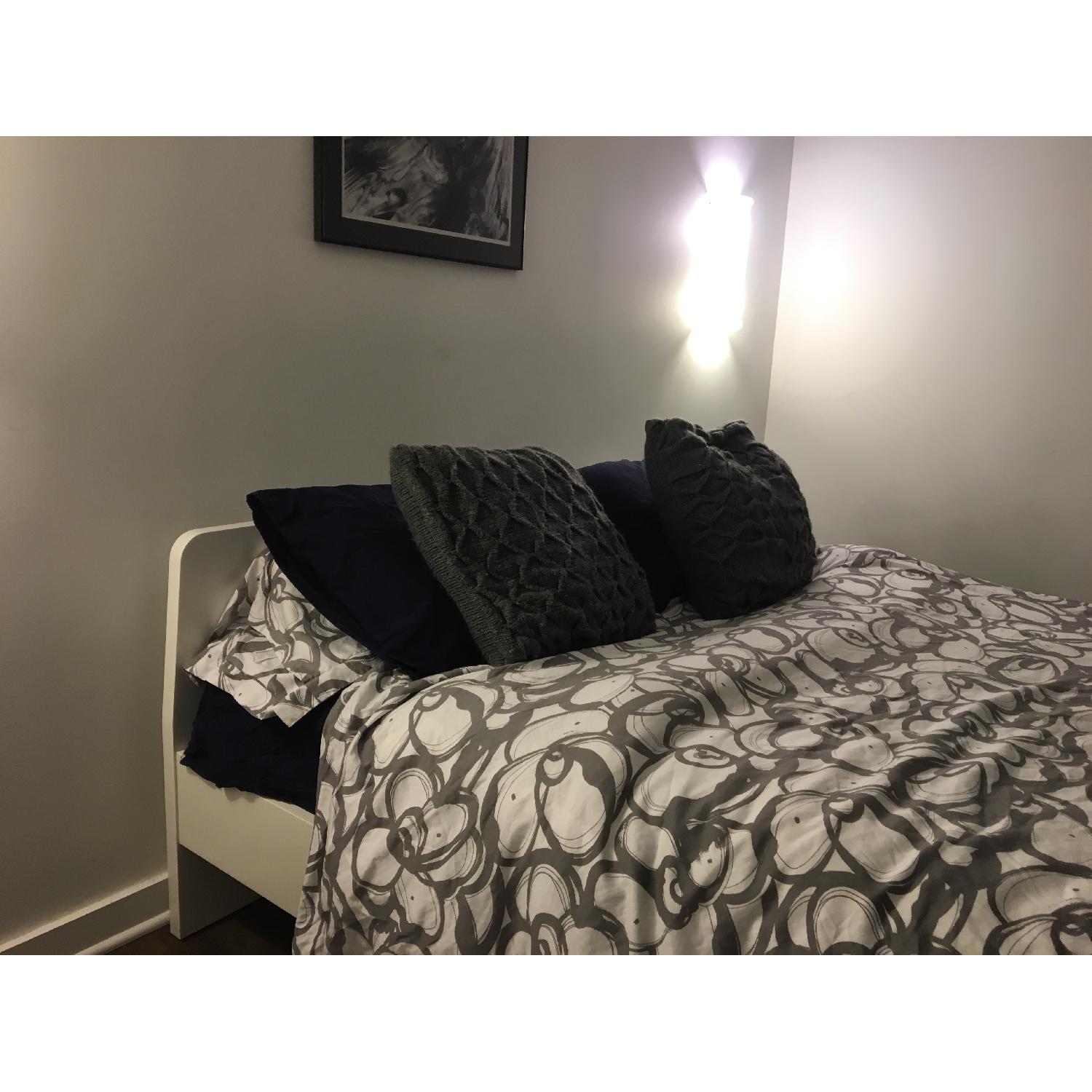 Ikea Queen Size White Platform Bed Frame - image-3