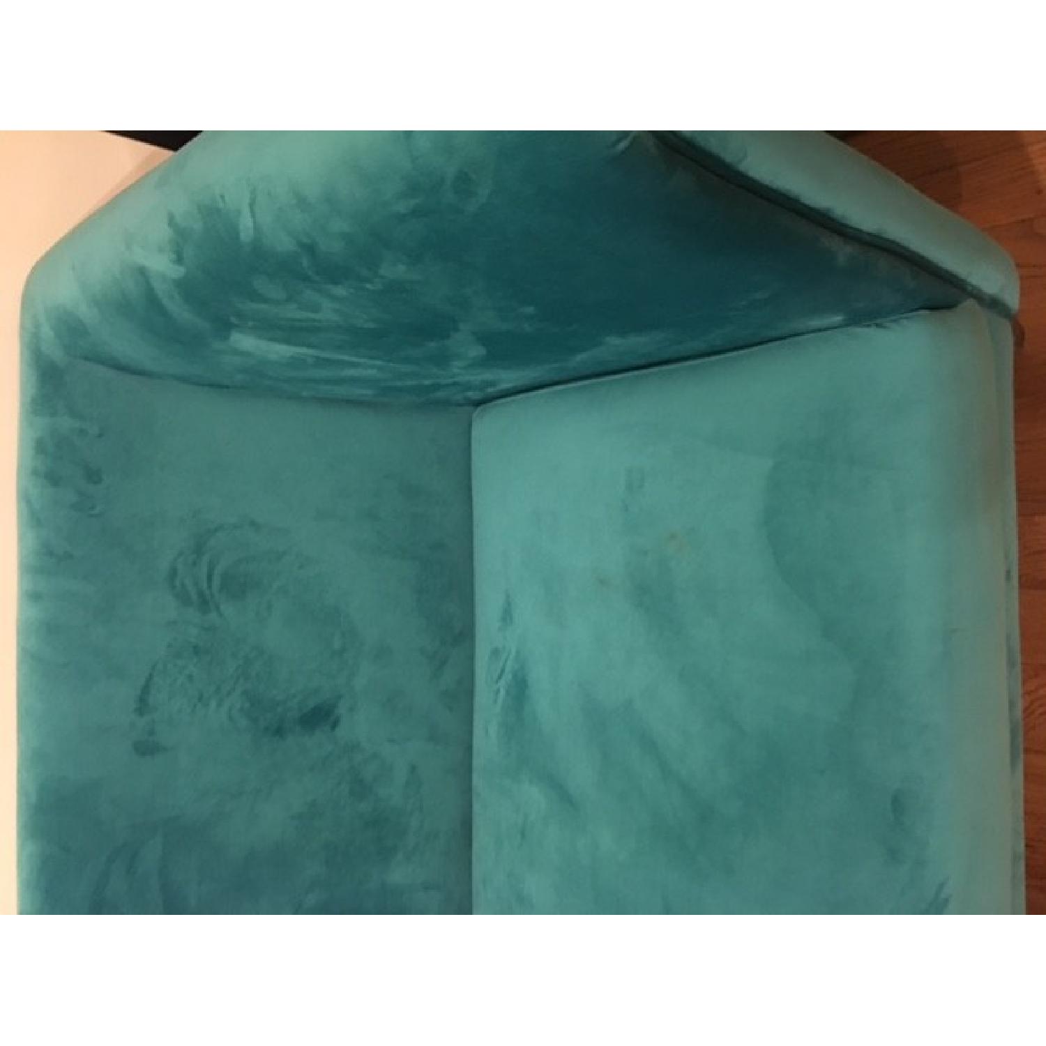 World Market Emerald Green Velvet Loveseat AptDeco