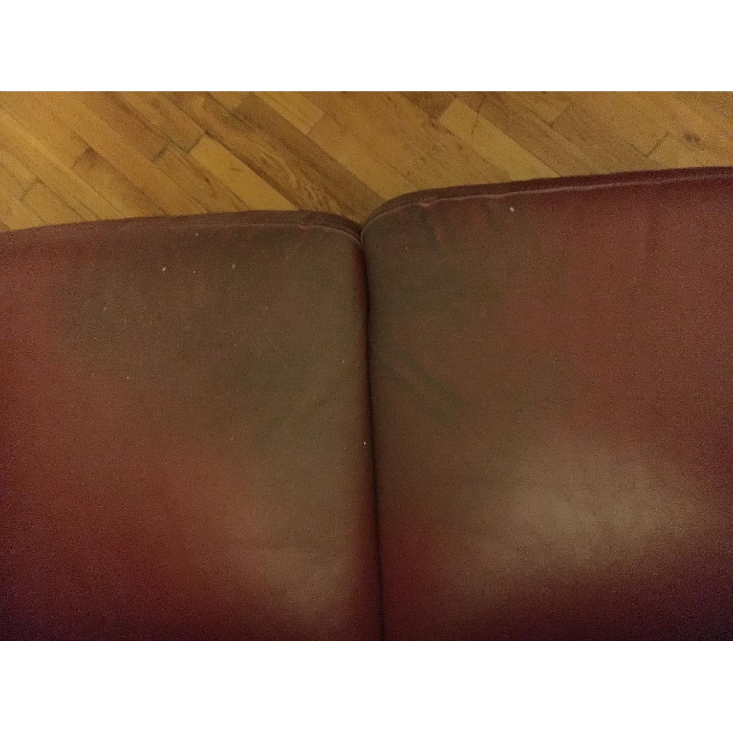Macy's Natuzzi Red Leather Loveseat - image-3