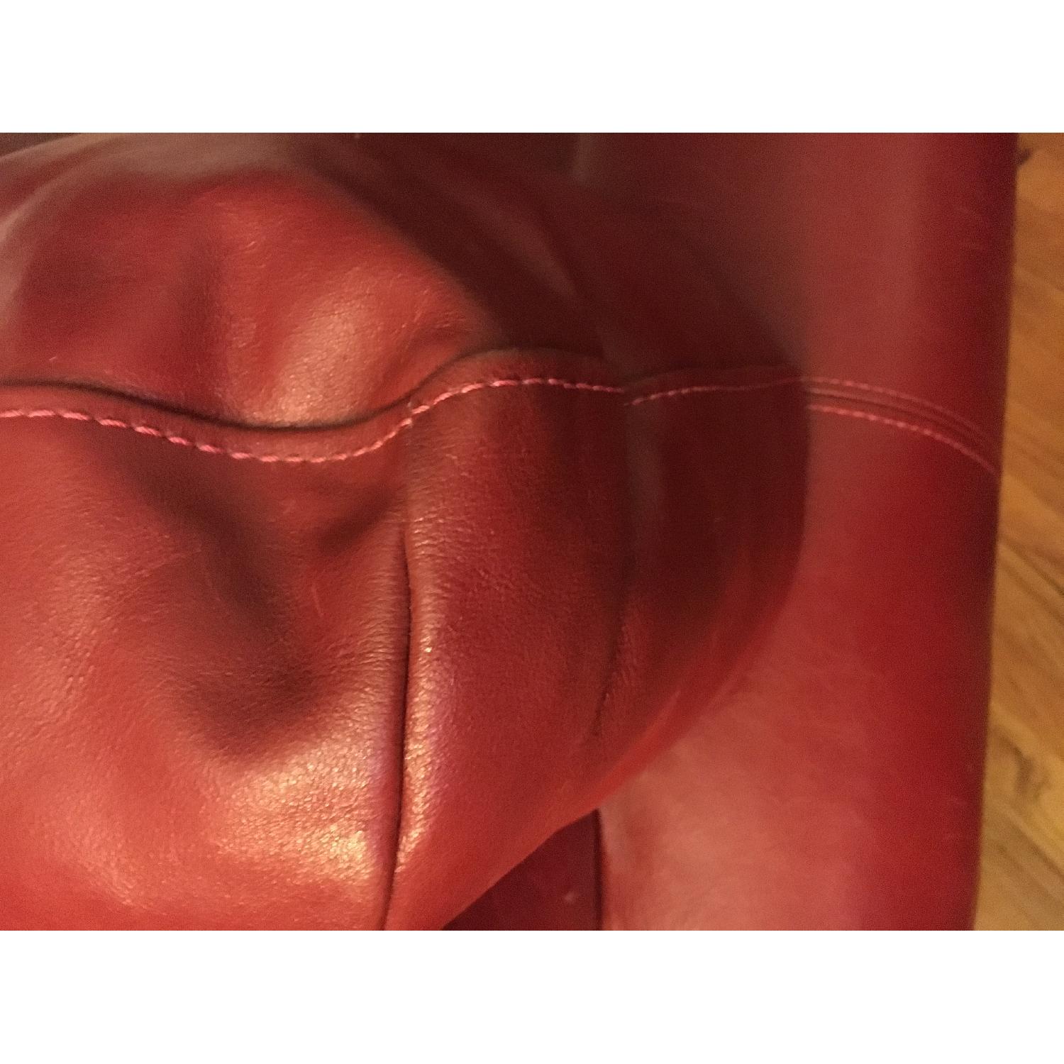 Macy's Natuzzi Red Leather Loveseat - image-4
