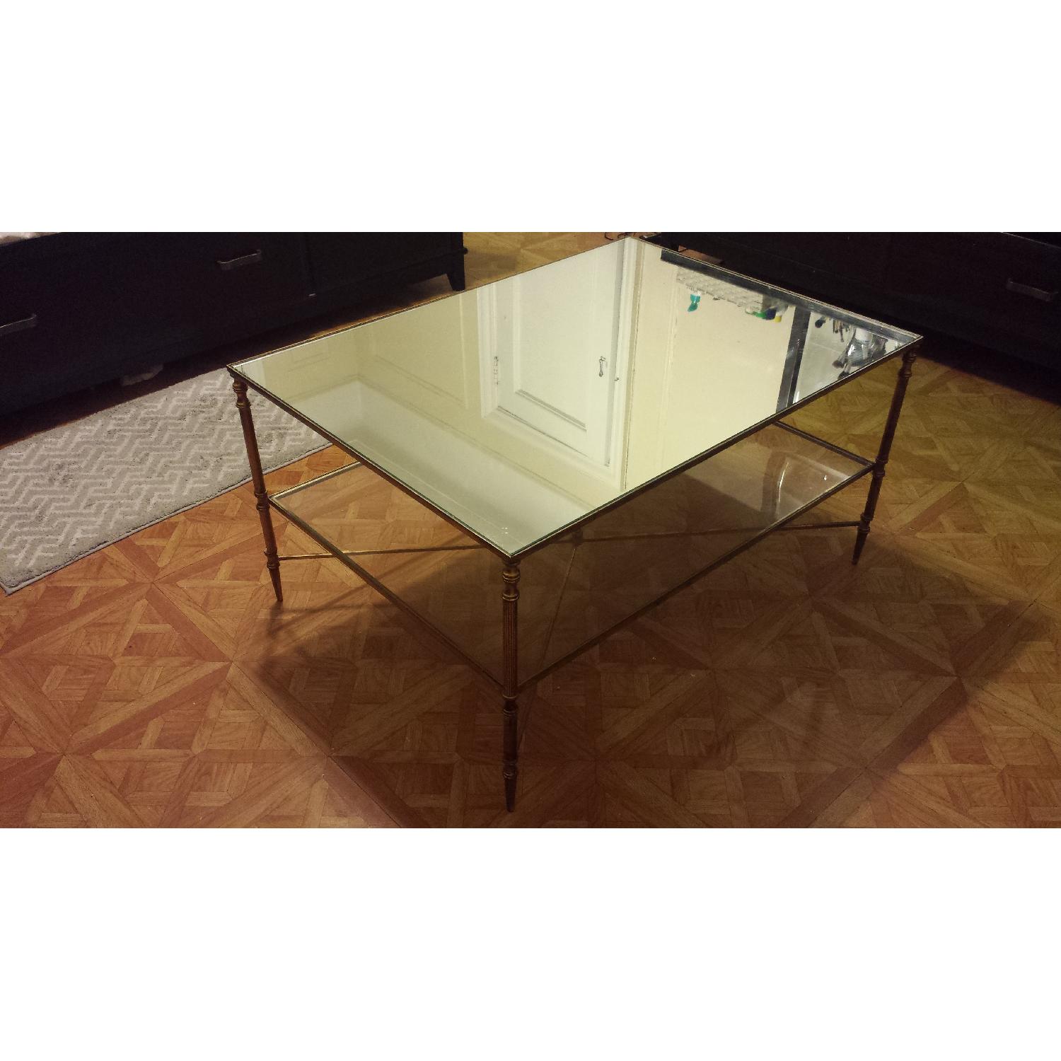Uttermost Henzler Mirrored Glass Coffee Table AptDeco