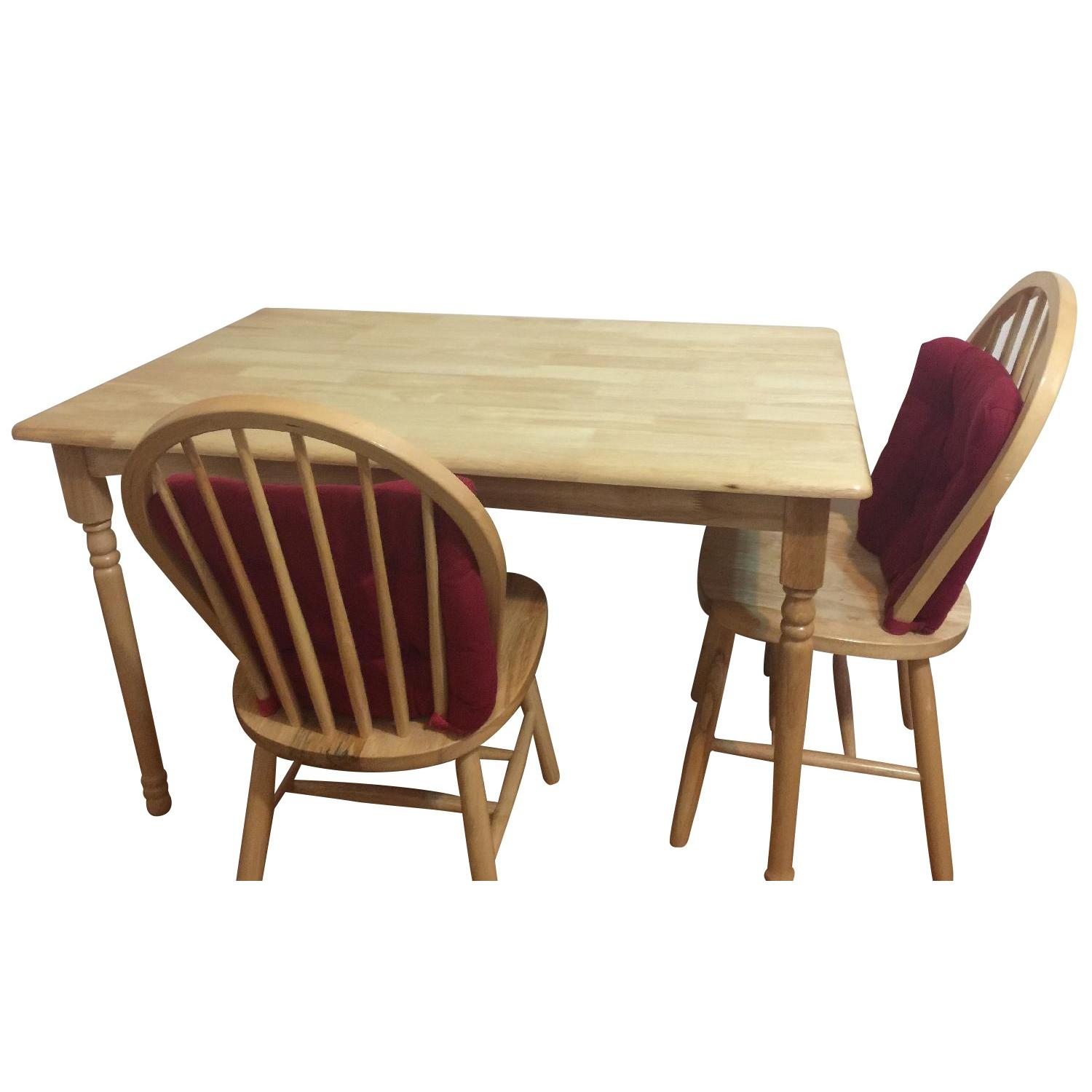 Coaster Rectangular Butcher Block Farm Dining Table w/ 2 Chairs - image-0