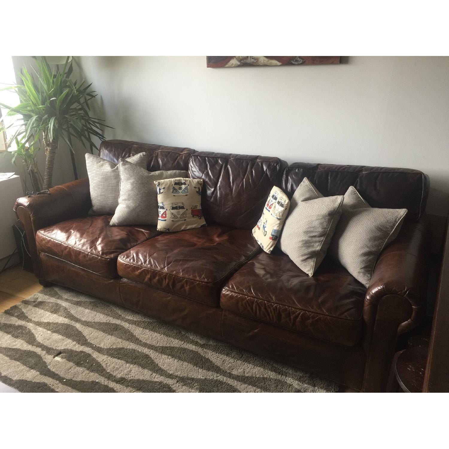Restoration Hardware The Lancaster Leather Sofa - image-1
