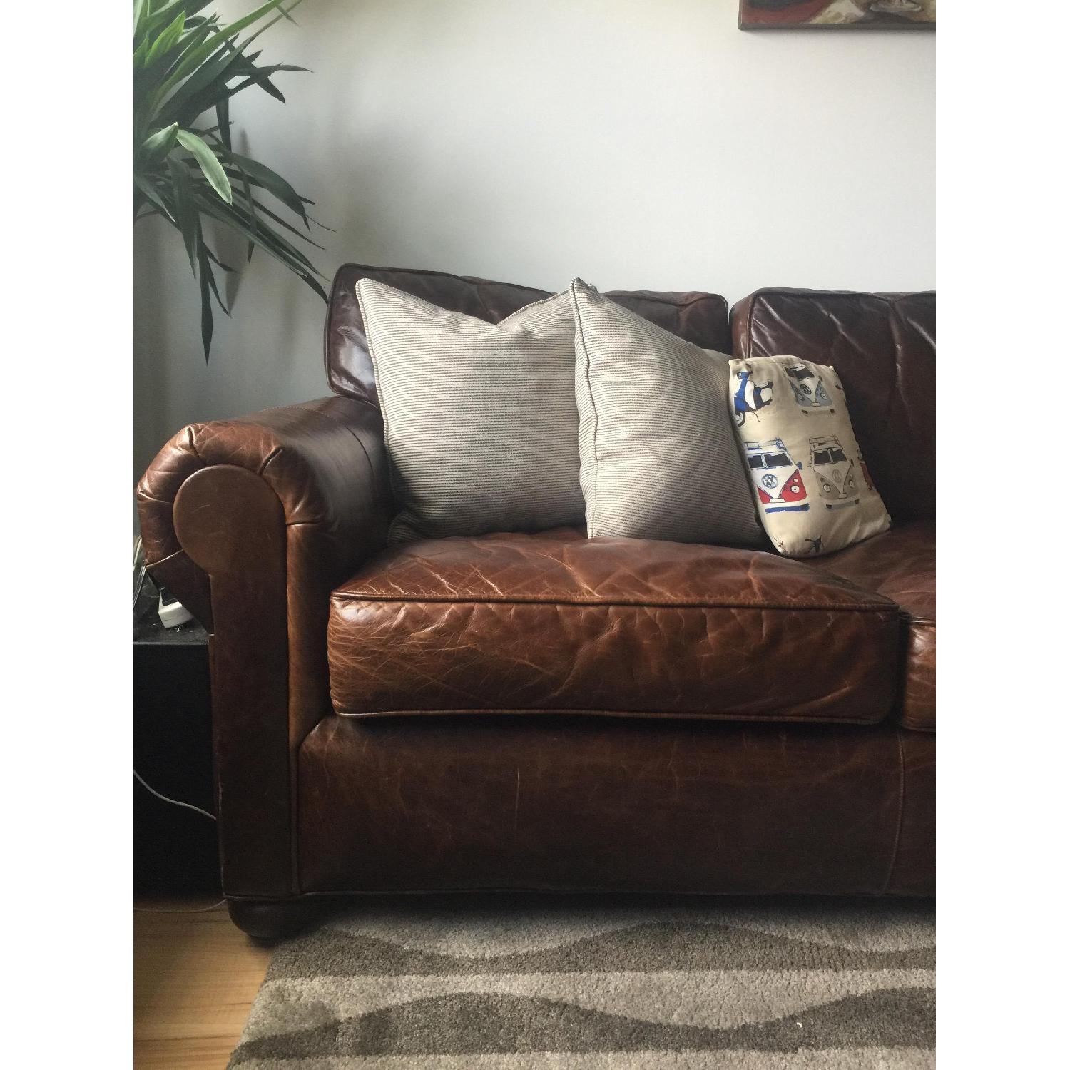 Restoration Hardware The Lancaster Leather Sofa - image-3