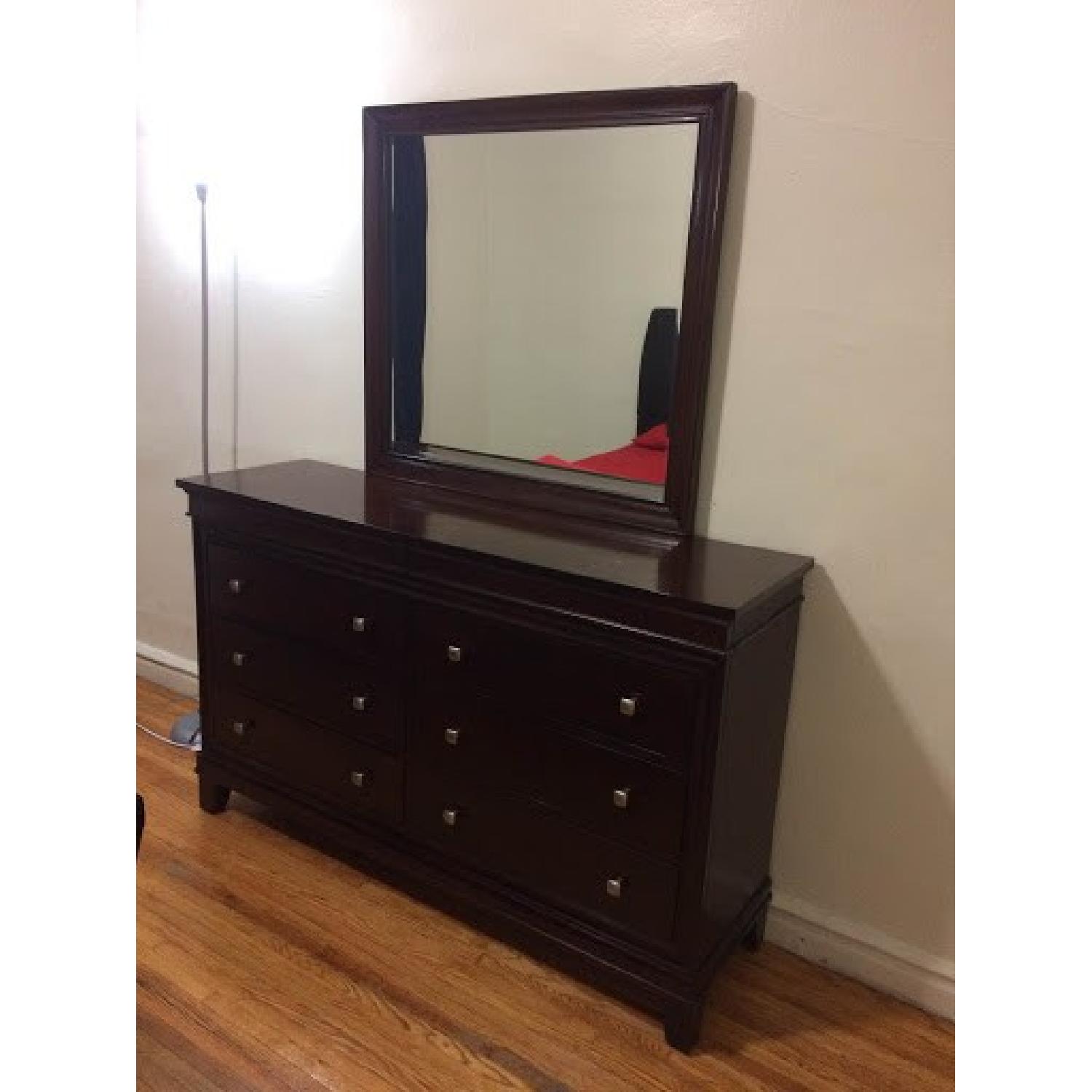 Bob's Dark Brown Dresser w/ Mirror - image-1