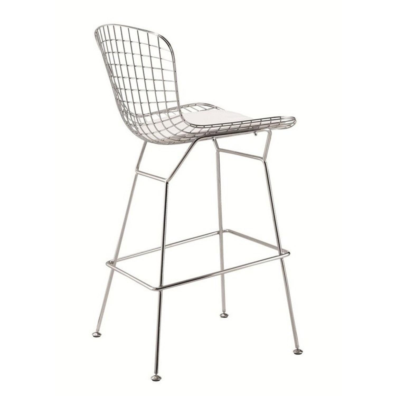 Retro Style Wire Bar Chair w/ White Seat AptDeco