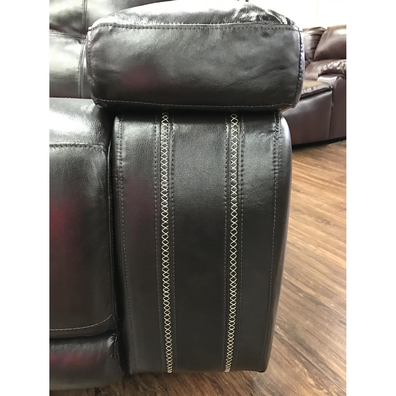 Ashley's Deep Leather Power Recliner w/ Headrest - image-1