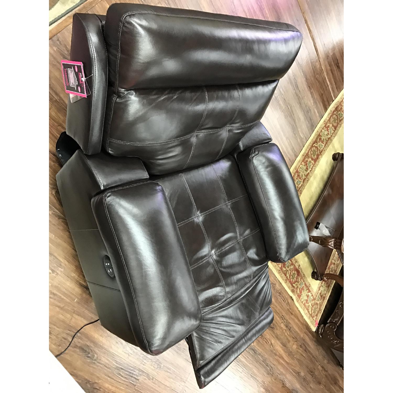 Ashley's Deep Leather Power Recliner w/ Headrest - image-3