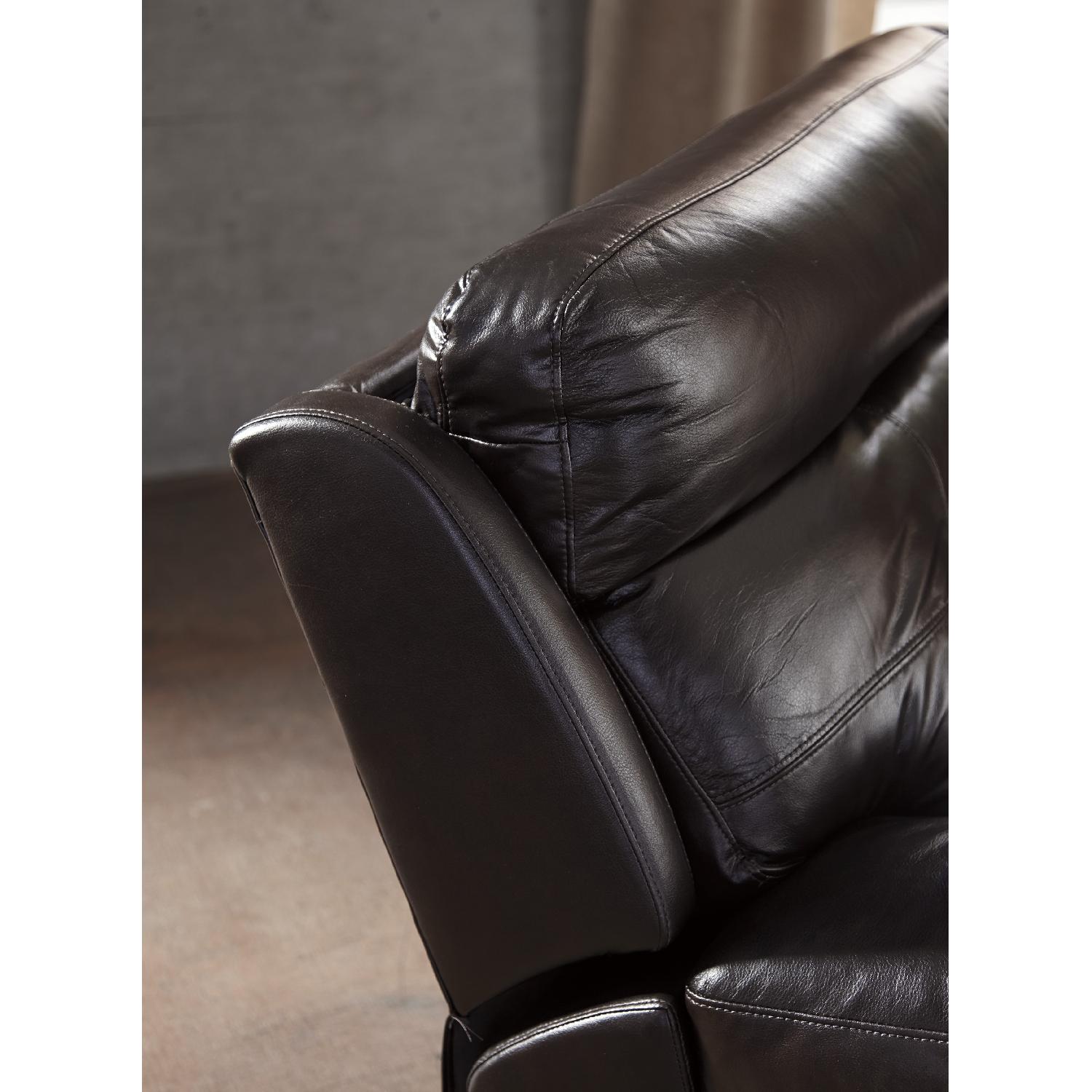 Ashley's Deep Leather Power Recliner w/ Headrest - image-5