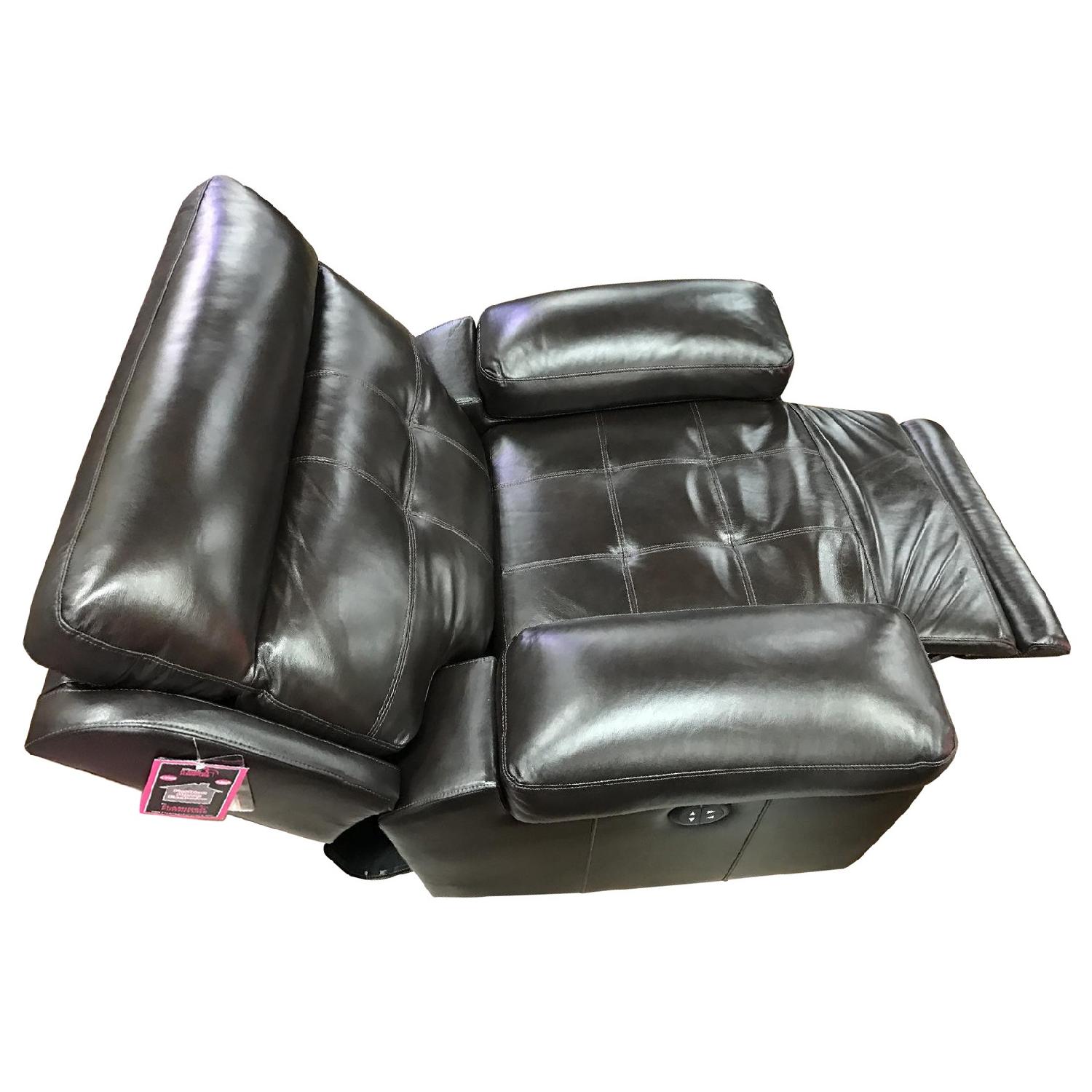 Ashley's Deep Leather Power Recliner w/ Headrest - image-7