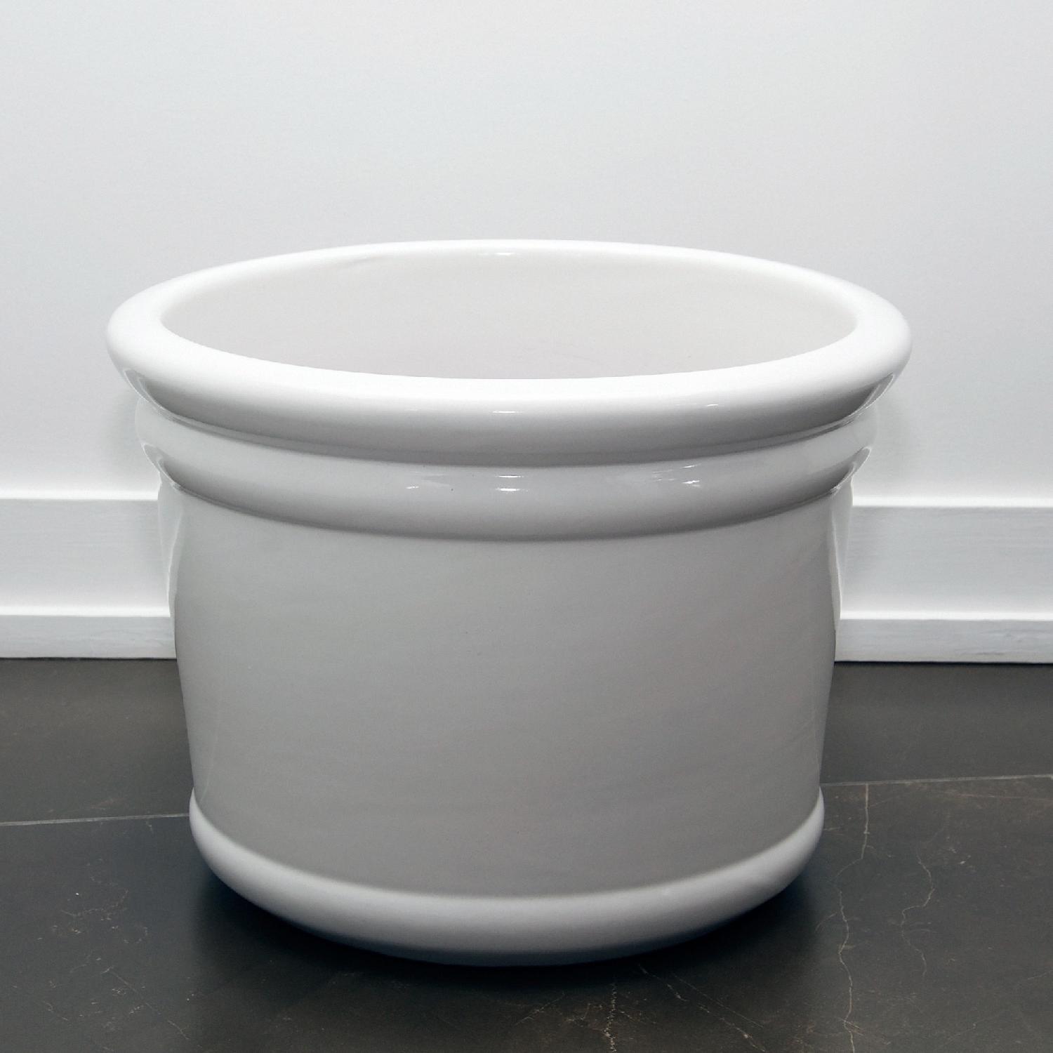 Gainey White Glazed Ceramic Planter - image-1