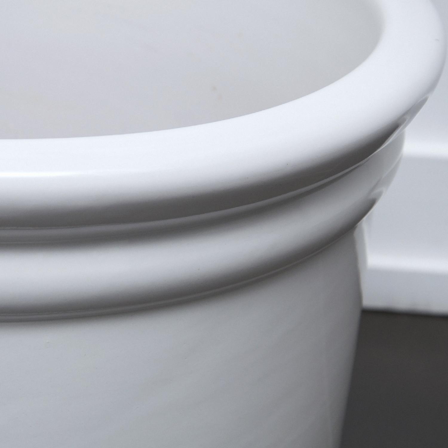 Gainey White Glazed Ceramic Planter - image-3