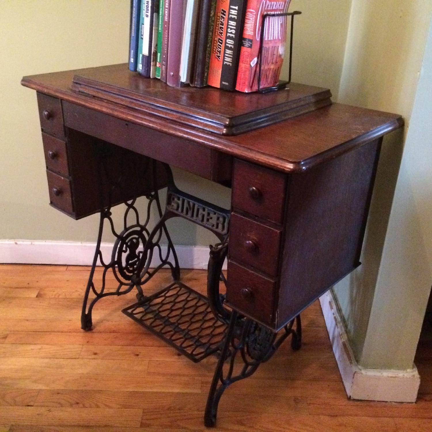 Singer Treadle Sewing Maching Table - image-1