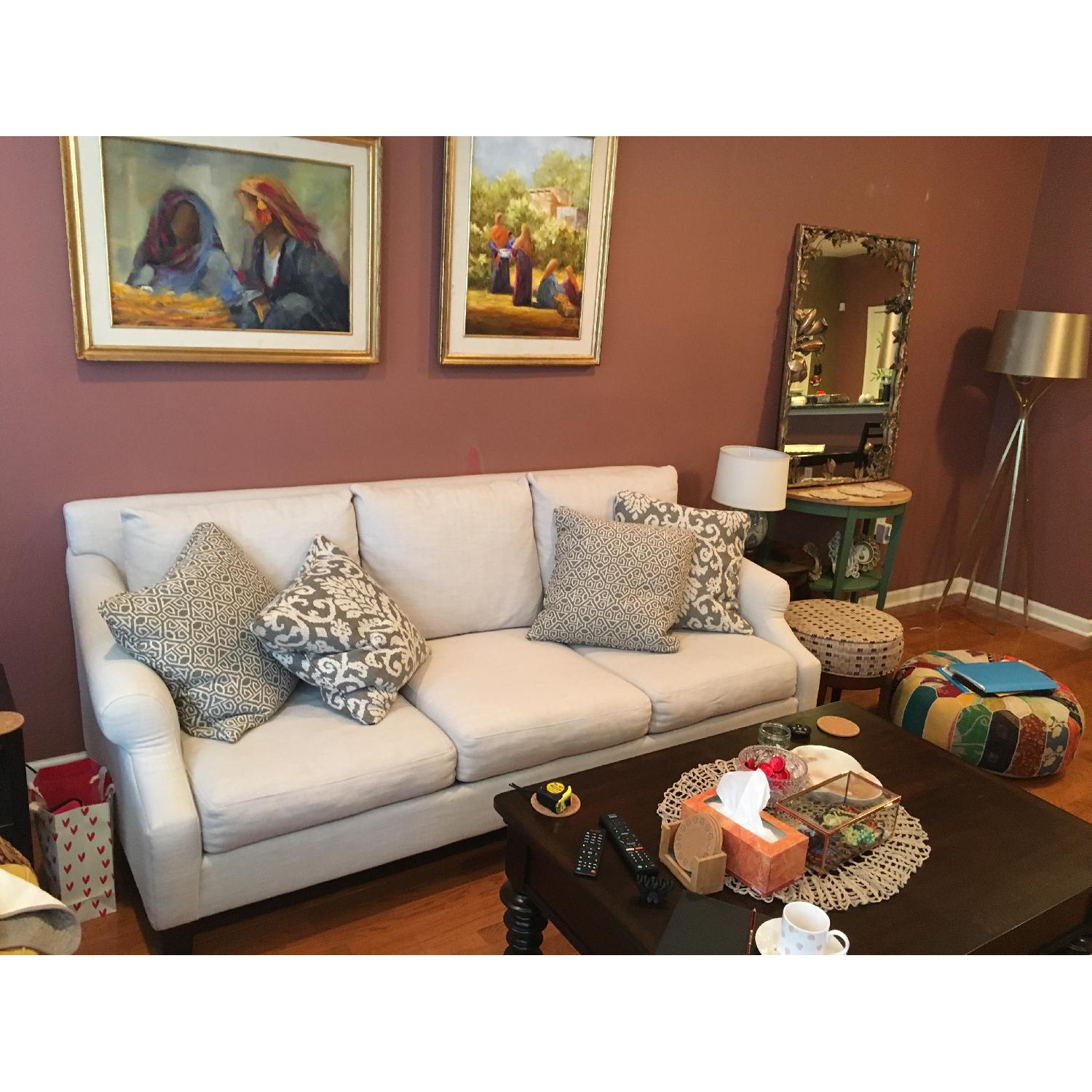 Raymour & Flanigan Bauhaus Off-White 3 Seater Sofa - image-1