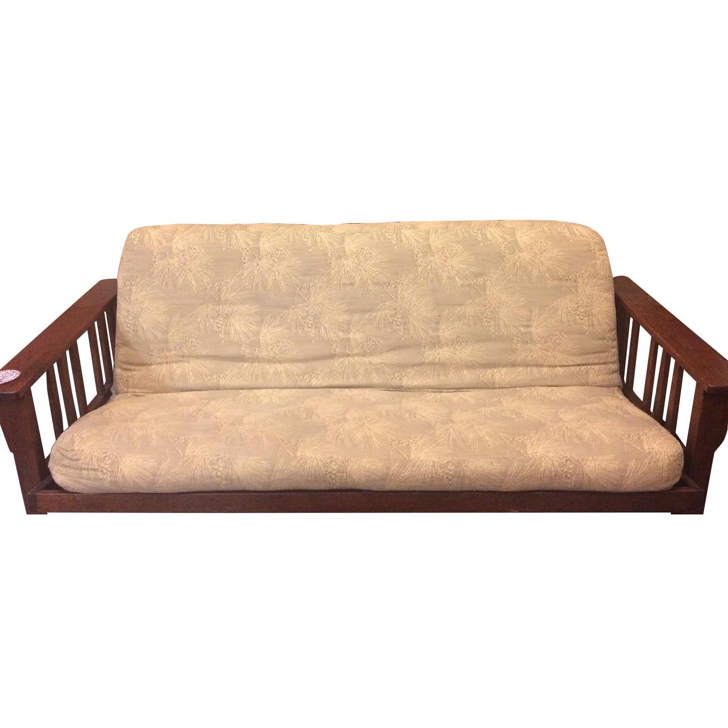 LL Bean Mohagany Wood Futon - image-0