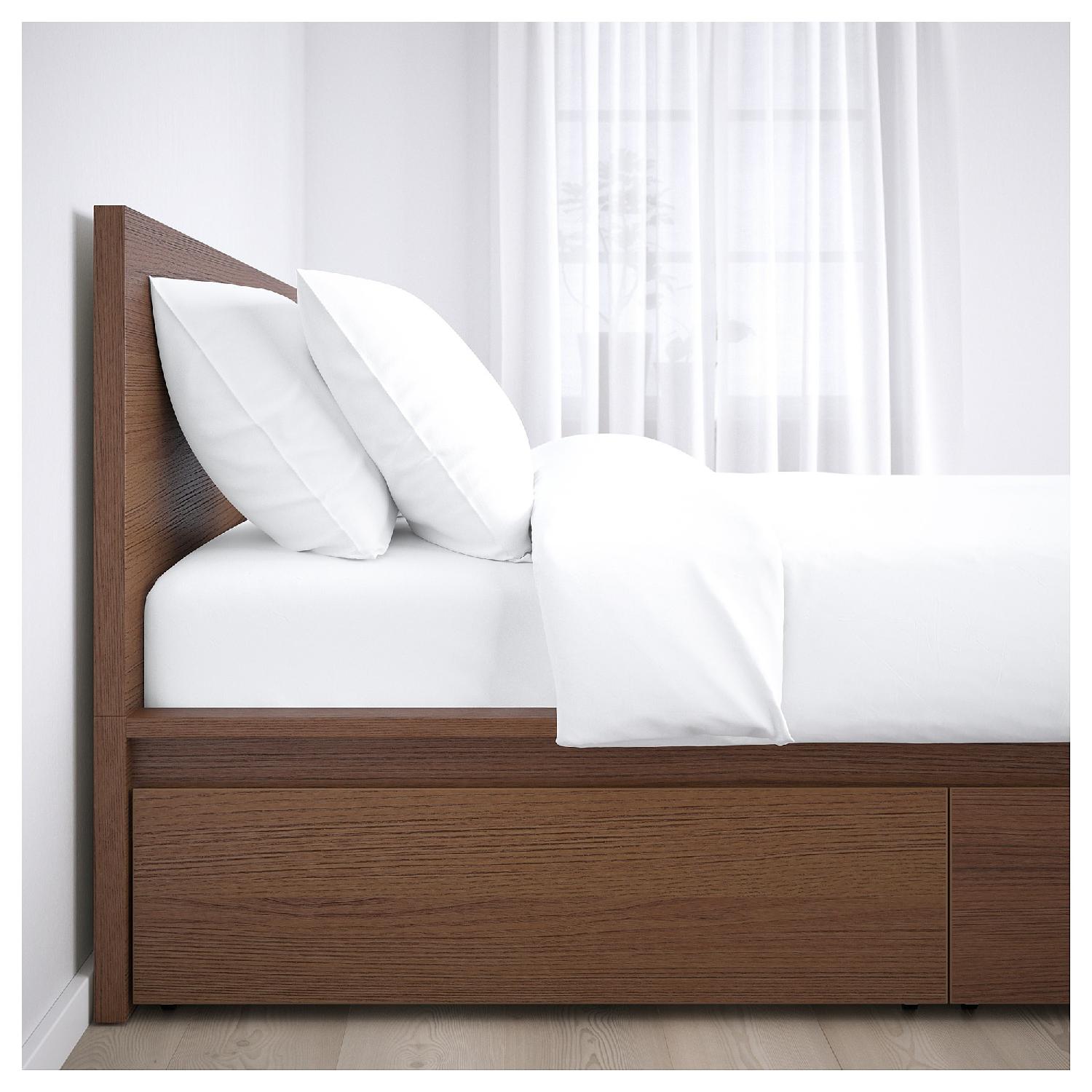 Ikea Malm Queen Bed w/ 4 Drawers & Slats AptDeco