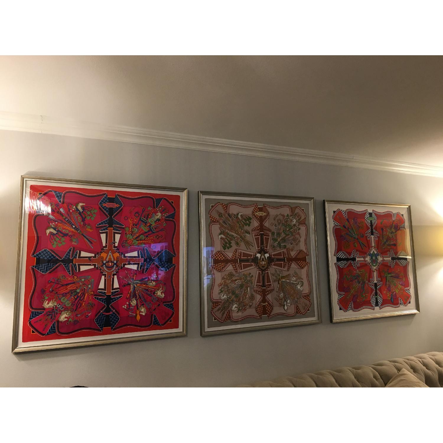 Hermes Framed Scarf Bouquet Sellier in Pink - image-1