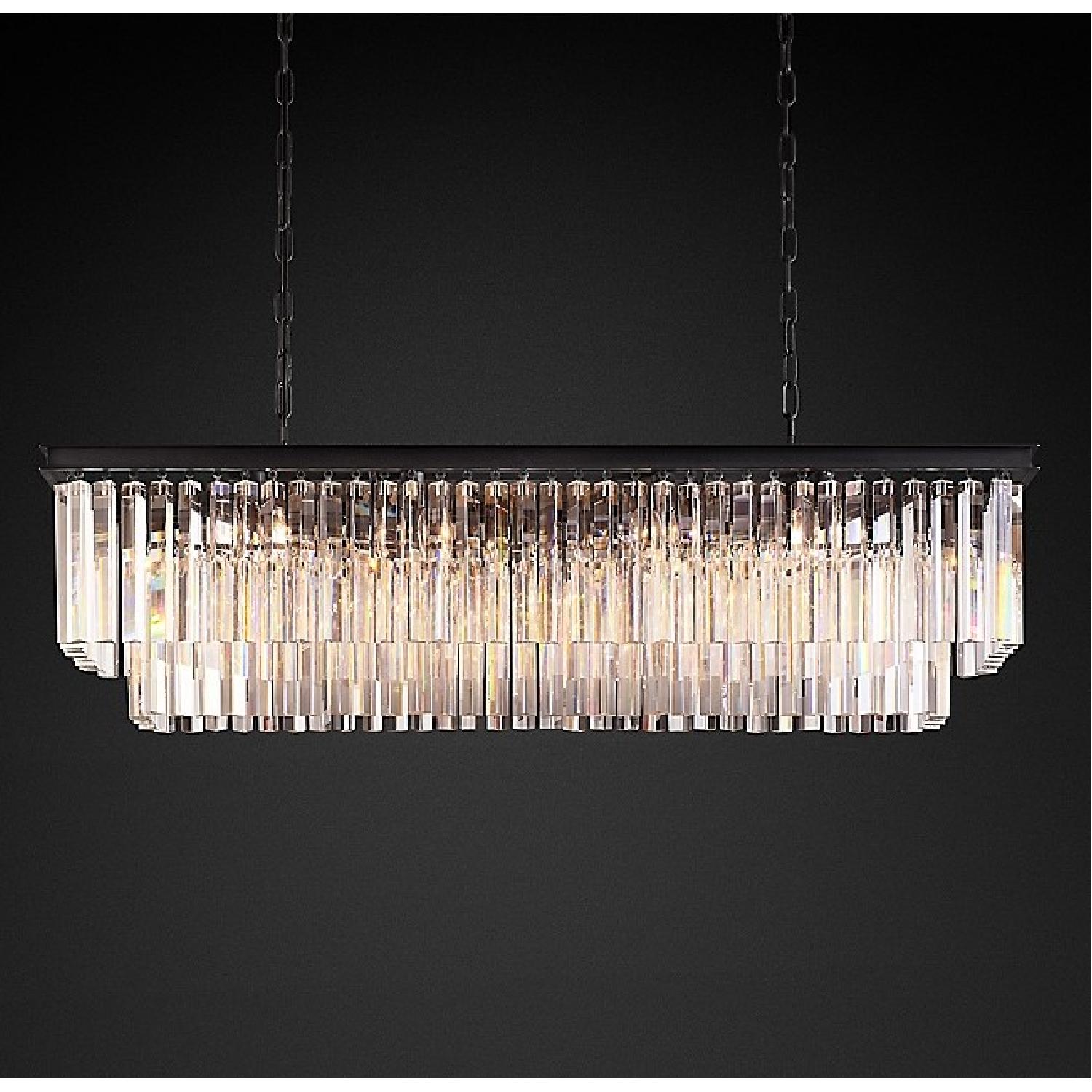 Restoration Hardware Odeon Clear Glass Fringe Chandelier - image-7