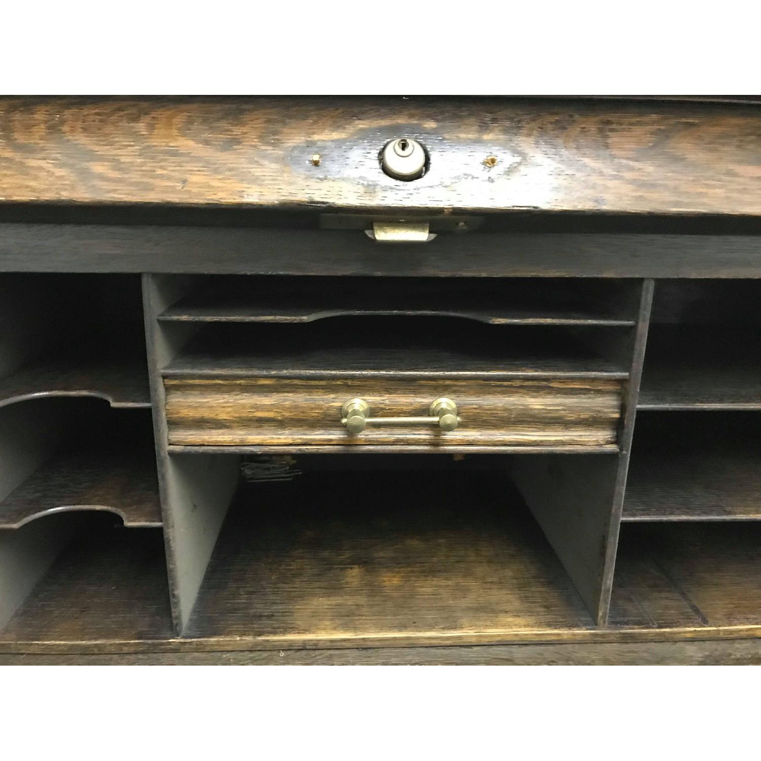 Vintage Roll Top Writing Table/Secretary Desk - AptDeco