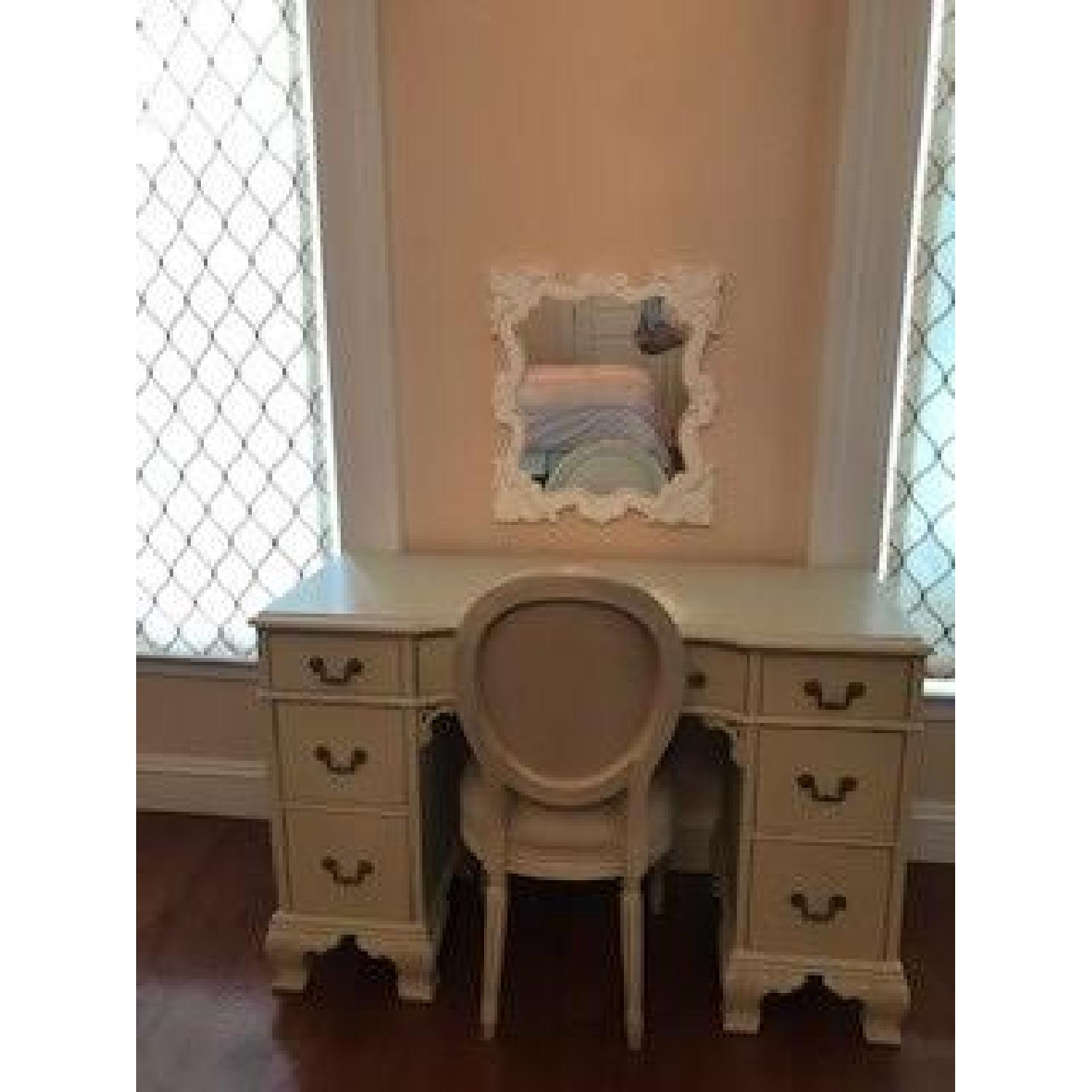 Restoration Hardware Vanity Table w/ Mirror & Chair - image-1