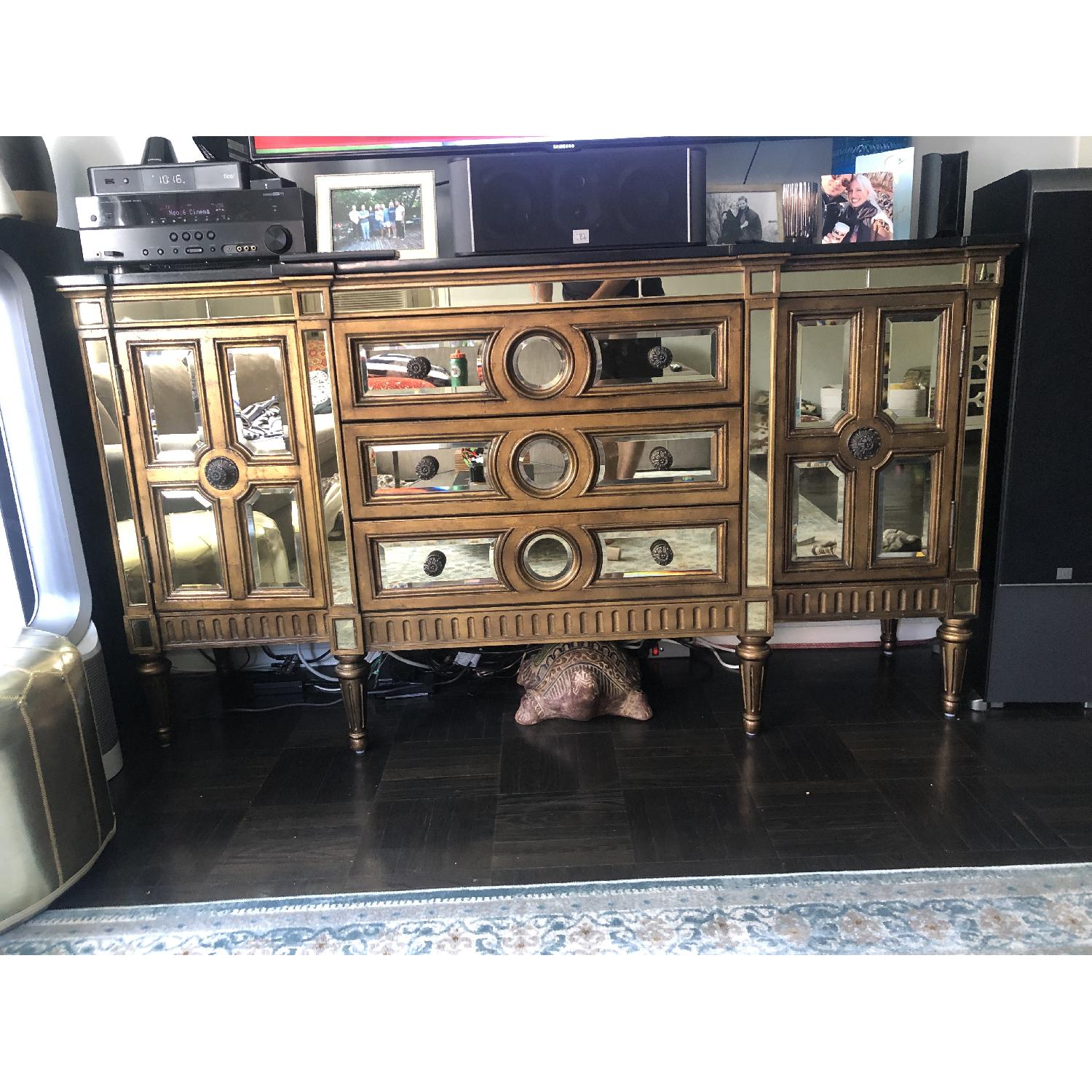Horchow Golden Mirrored Console - image-3