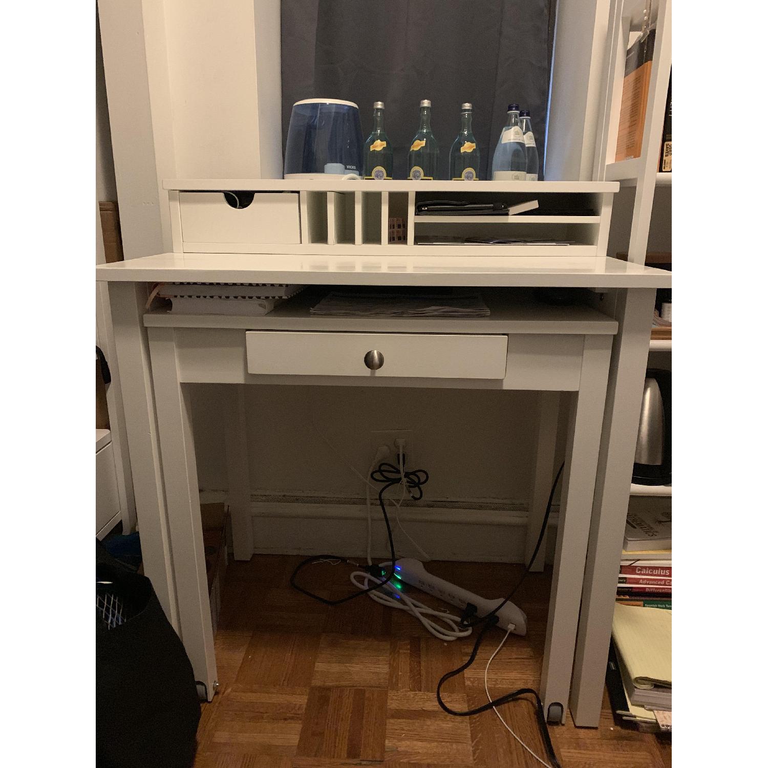 Container Store Desk w/ Rollout Desk & Hutch AptDeco