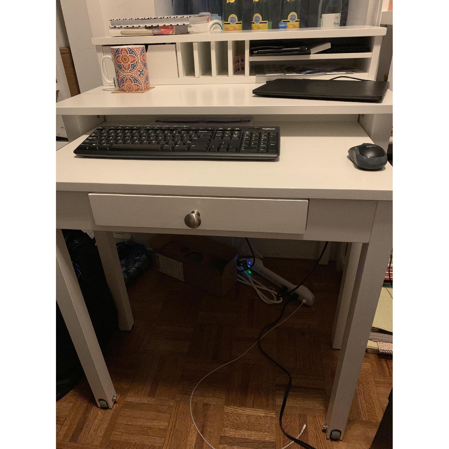 Container Store Desk w/ Rollout Desk & Hutch AptDeco