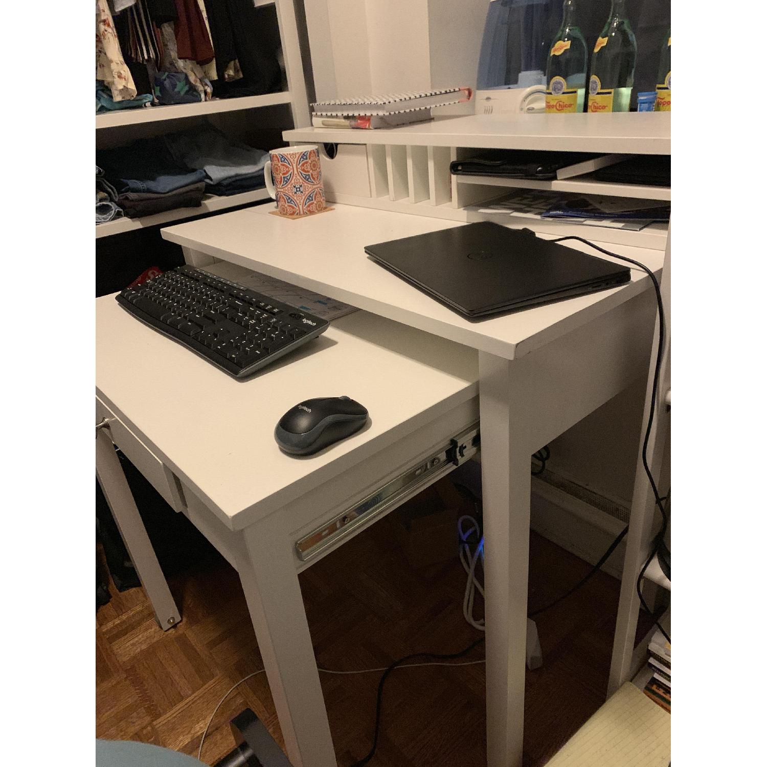 Container Store Desk w/ Rollout Desk & Hutch AptDeco