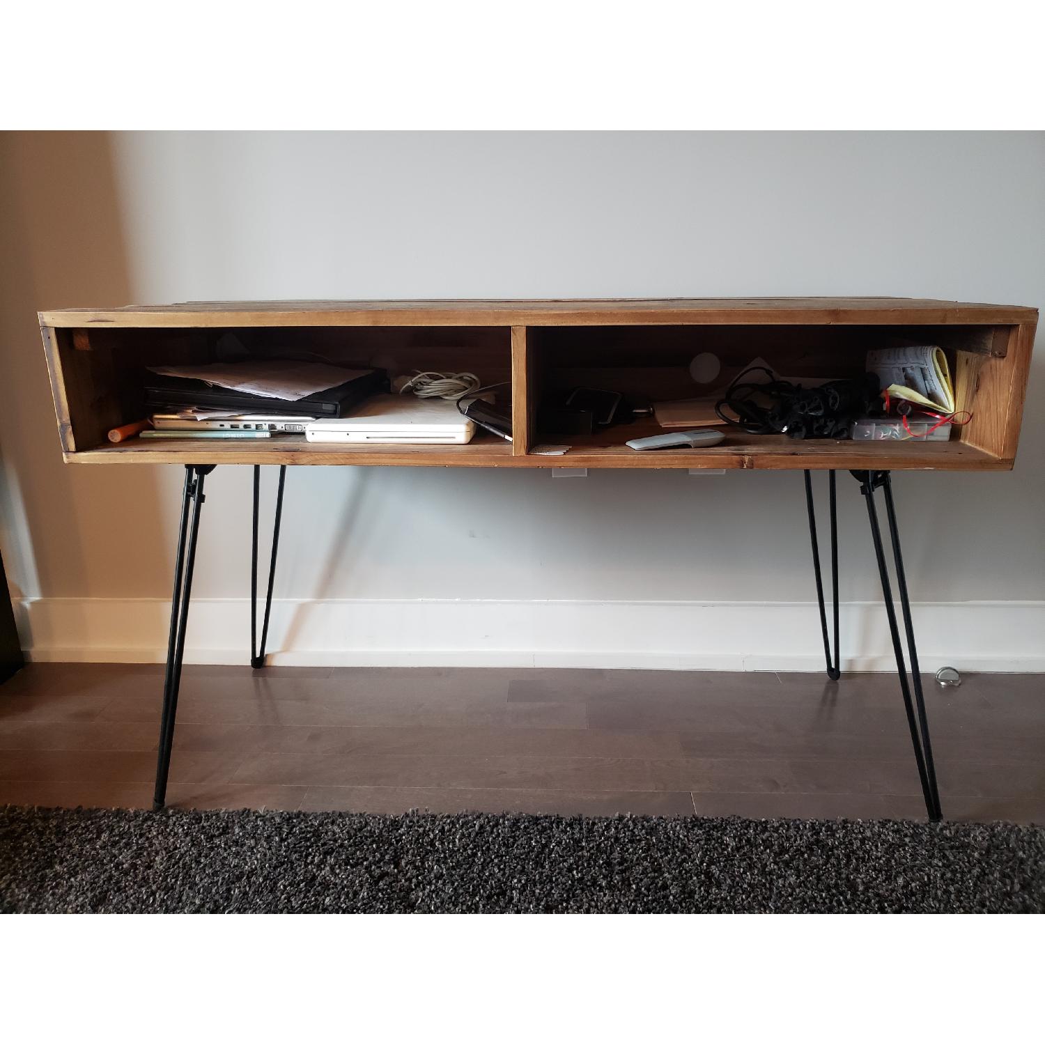 Vintage Rustic Wood Desk - image-1