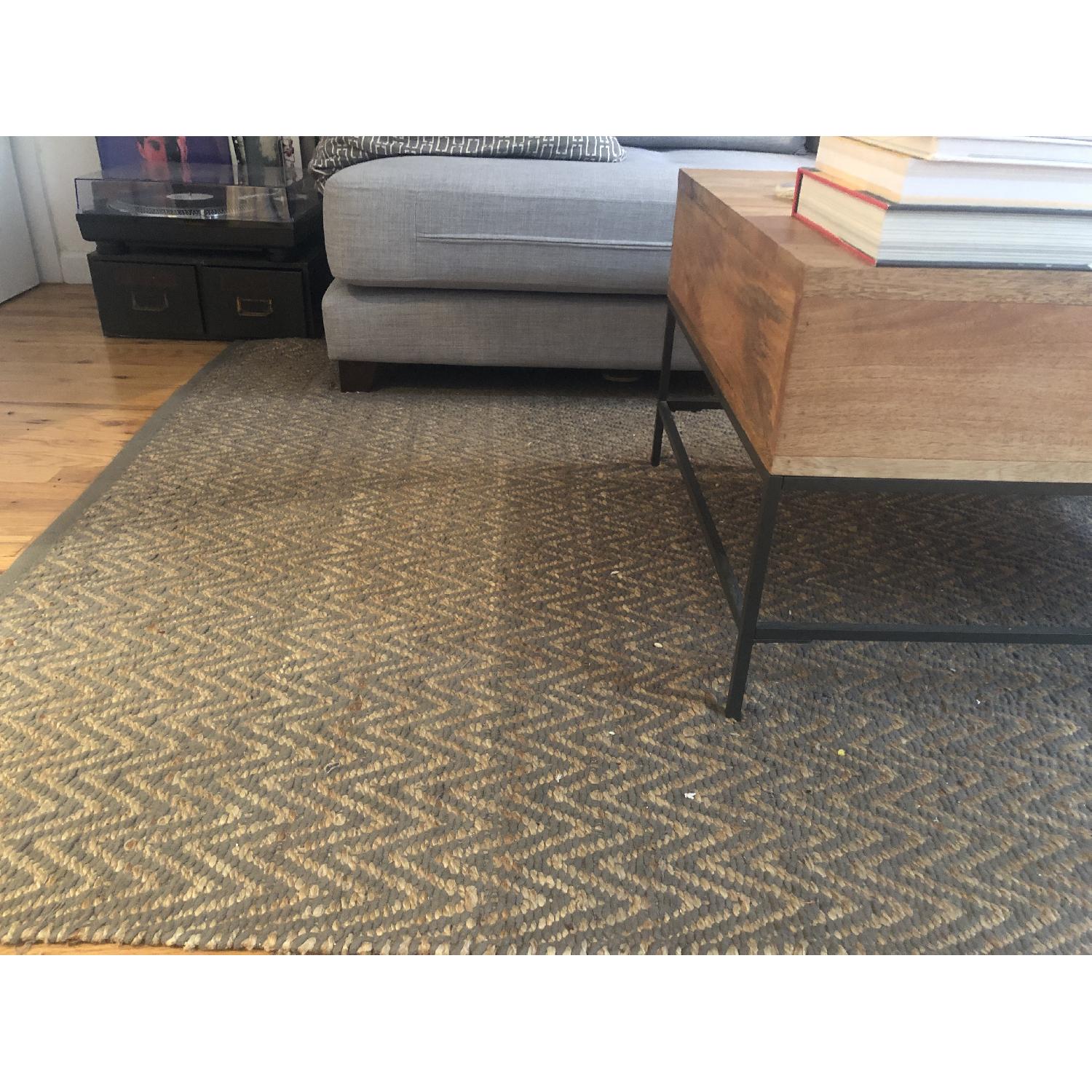 West Elm Jute Chenille Herringbone Rug in Slate - image-1