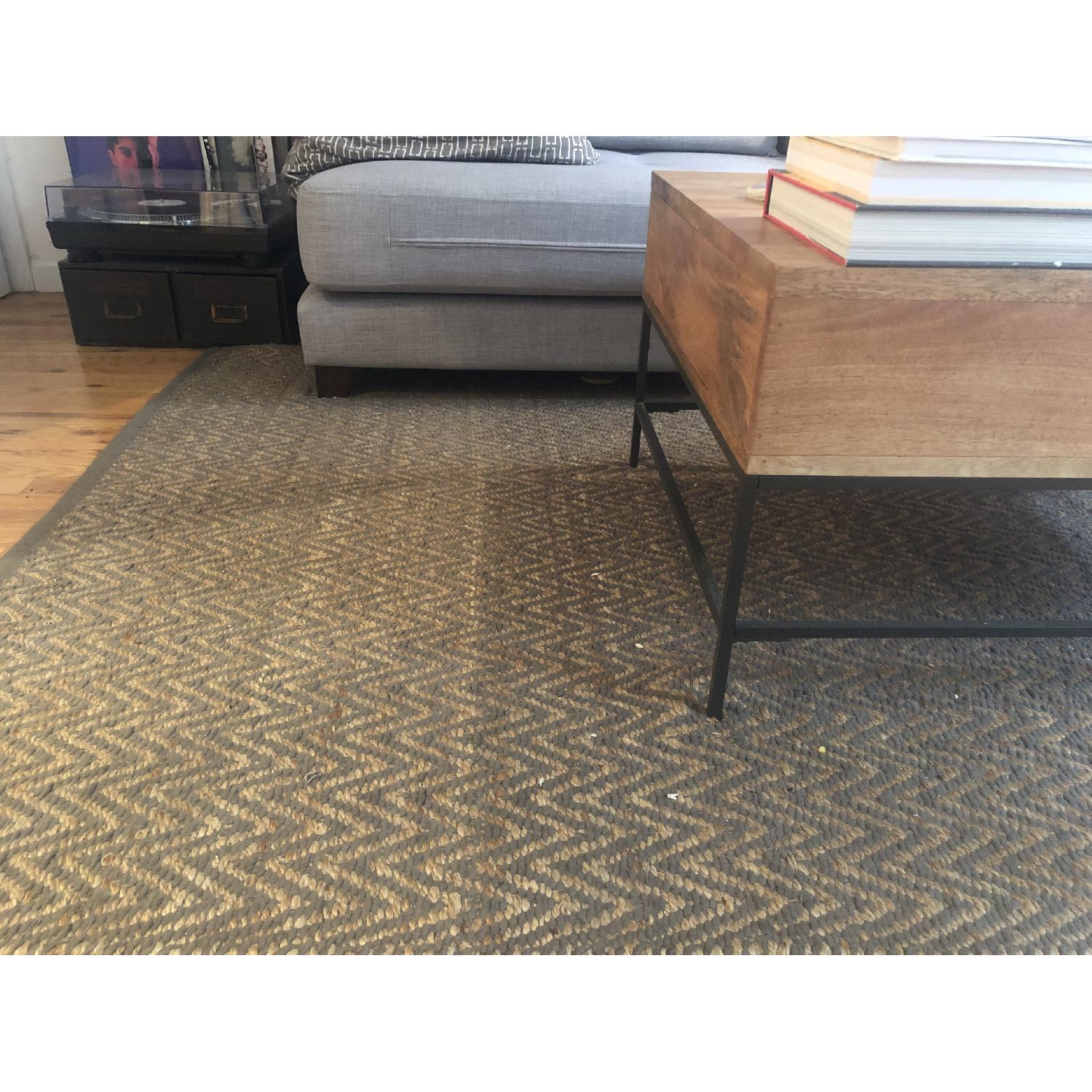 West Elm Jute Chenille Herringbone Rug in Slate - image-3