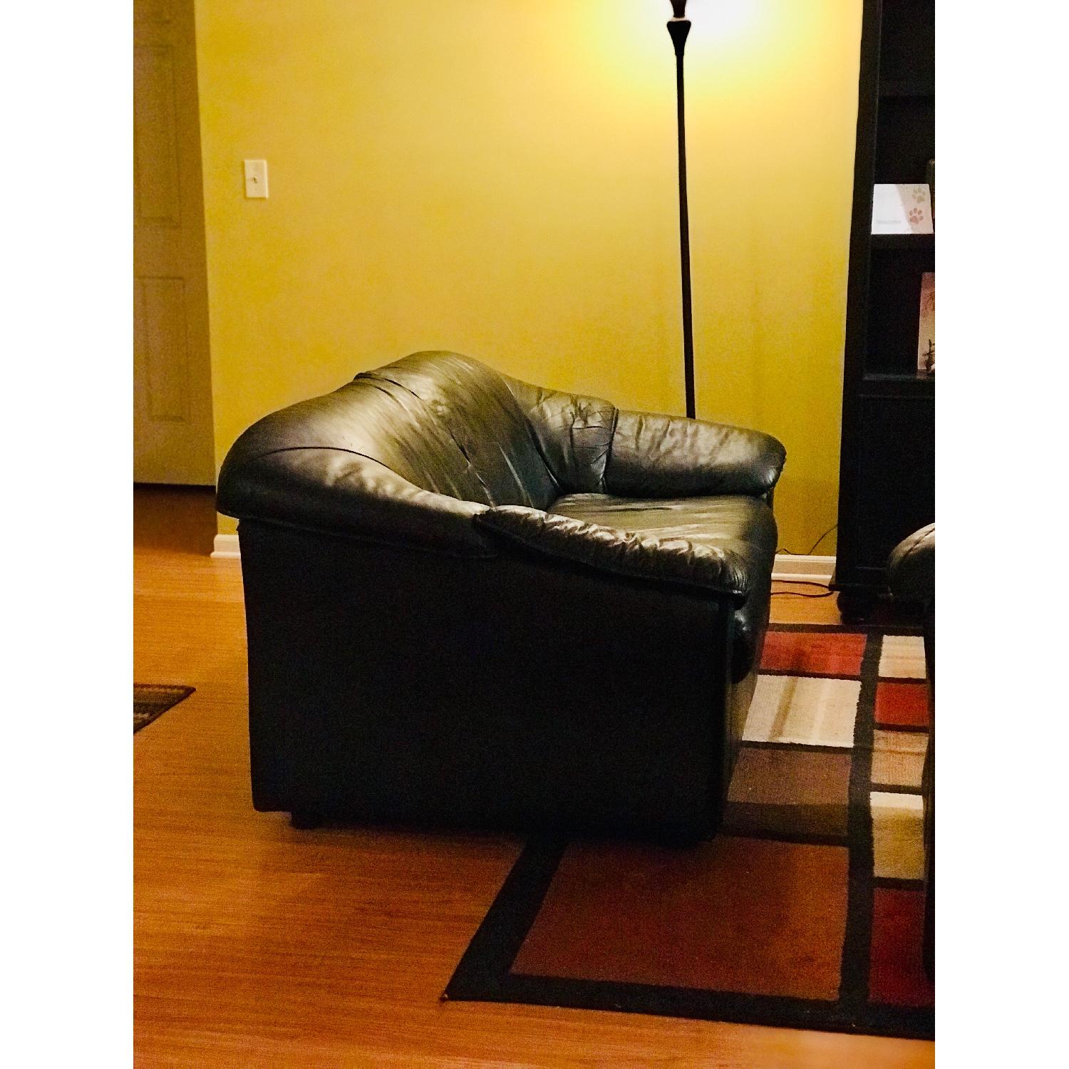 Black Leather Loveseat - image-3