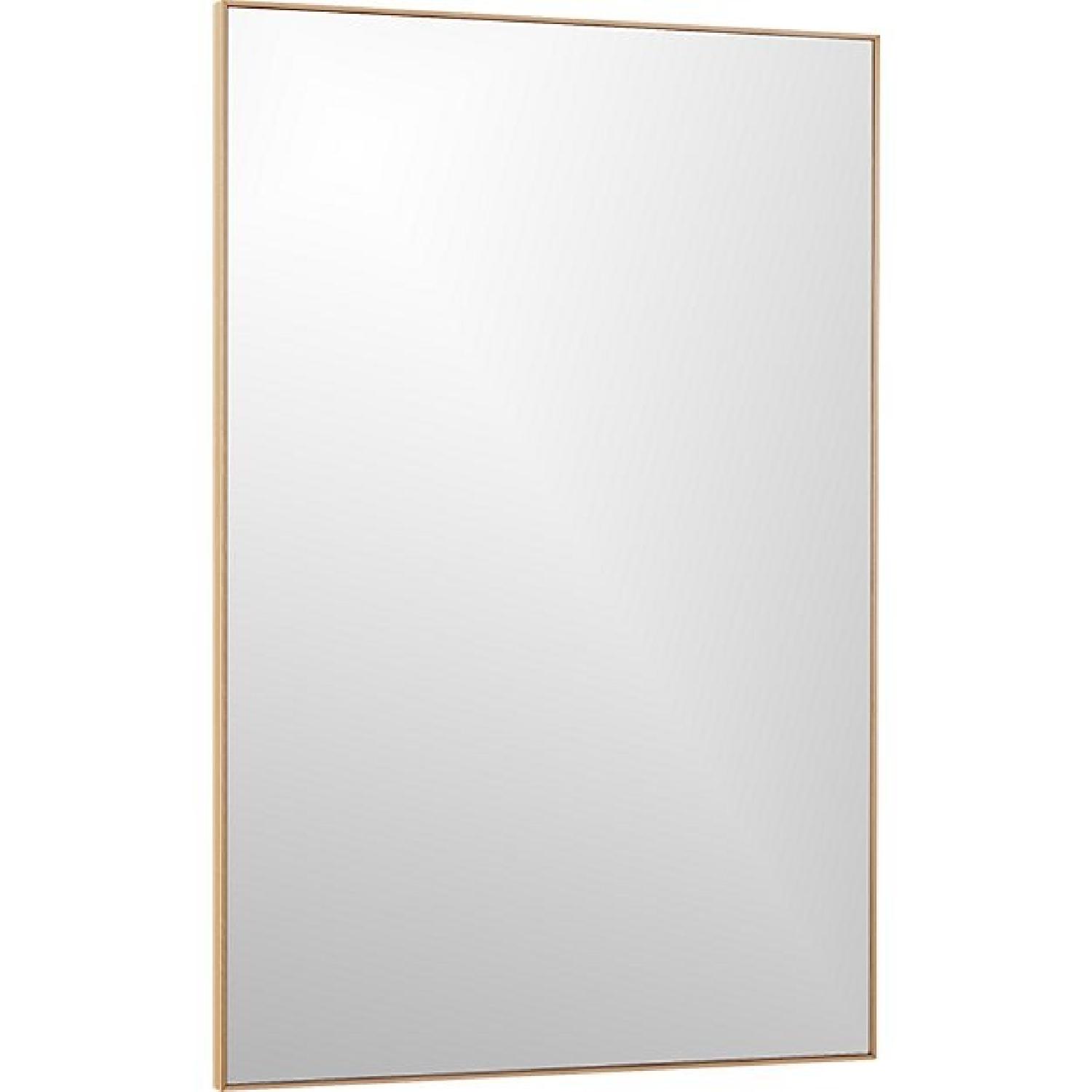 CB2 Infinity Brass Rectangular Wall Mirror AptDeco