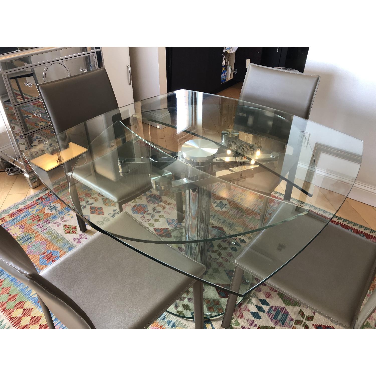 Extendable Oval Glass Dining Table - image-1